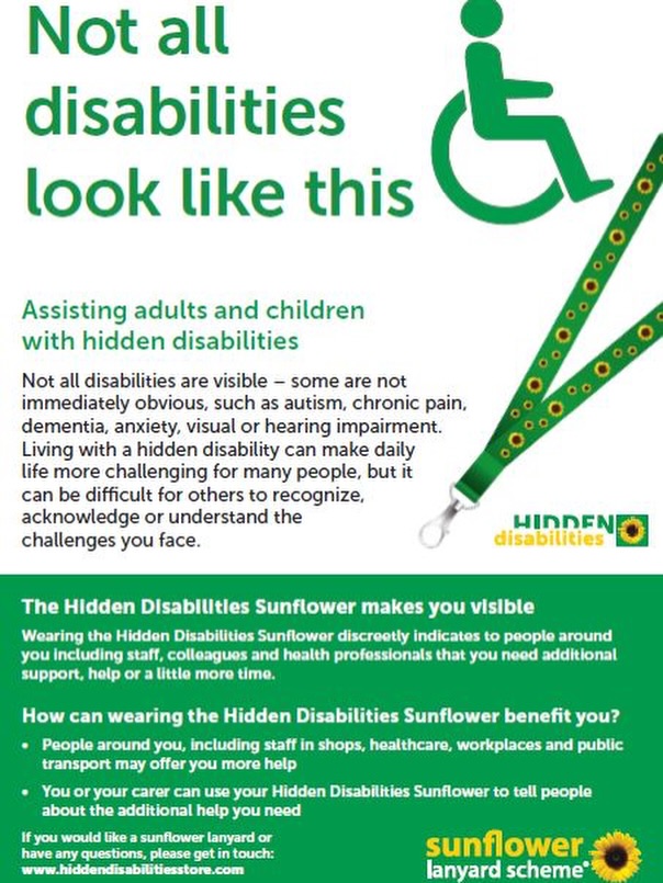 Sunflower lanyards are now available in the Hilda Besse building by the pin boards. These lanyards are for people with hidden disabilities to signal that they might need some extra understanding or help. Hidden disabilities come in all shapes and forms and we encourage you to be mindful of each other. The lanyards are provided for free by the disability officers with help from the Student Union. 🌻