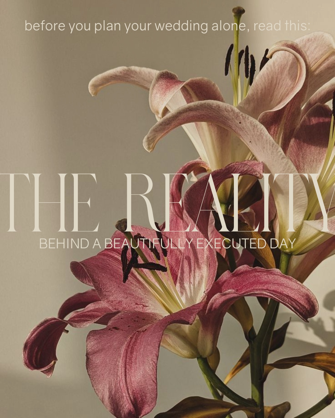 Most couples don't realize just how much time goes into planning a wedding. It can take more than 6 weeks' worth of full-time work to plan a wedding on your own. Researching vendors, building timelines, managing logistics, and keeping every moving piece aligned quickly adds up.
With an experienced planner, the process is streamlined and thoughtfully managed, allowing your wedding to come together far more efficiently and with far less time required from you.
Your time is spent on the parts you actually want to be part of:
food and dessert tastings,
touring venues,
designing your vision,
choosing your attire,
and the details that make the day feel personal.
All the fun things, without the overwhelm happening behind the scenes.
Because a beautifully executed wedding doesn't just happen. It is thoughtfully planned, carefully managed, and designed so you can truly enjoy every moment of it. 🤍