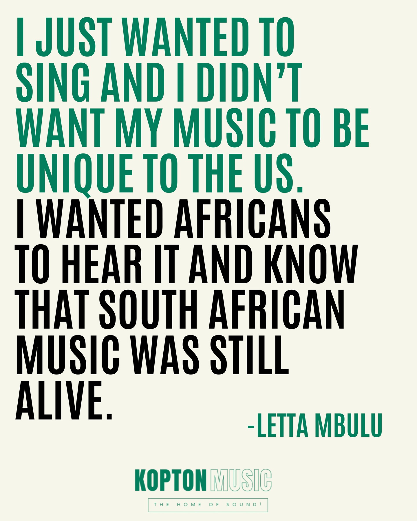 Top of the morning everyone!☀️We’re celebrating the end of the week with this absolute classic by Letta Mbulu and reflecting on what she said about South African music.🇿🇦
#koptonmusic #lettambulu #musicintheair #quote #1970smusic