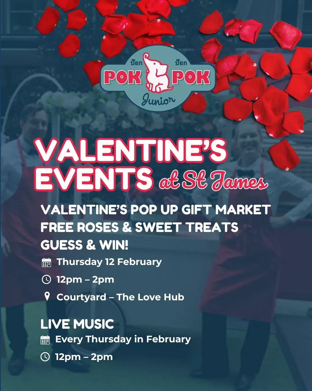 Tomorrow’s looking pretty cute at @stjamesmelb! 🌹🌆
The precinct is turning on the Valentine’s charm with pop up gift stalls, complimentary roses, sweet treats and live entertainment; plus a chance to win a jar of chocolate hearts and a $50 Pok Pok Junior dining voucher! 👀🍜
One stop, plenty of reasons to hang around. And be sure to book in your dinner at Pok Pok Junior for afterwards!
Tag your Valentine (or your food date!) 🏹
#MelbourneLunch #MelbourneCBD #PokPokJunior #ThaiFoodMelbourne #AsianStreetFood
