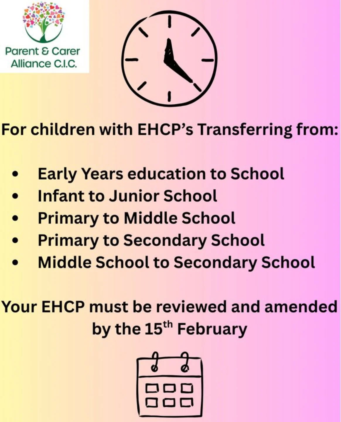 Phase Transfer EHCP Deadline #ehcp #parentcarer #strongertogether
