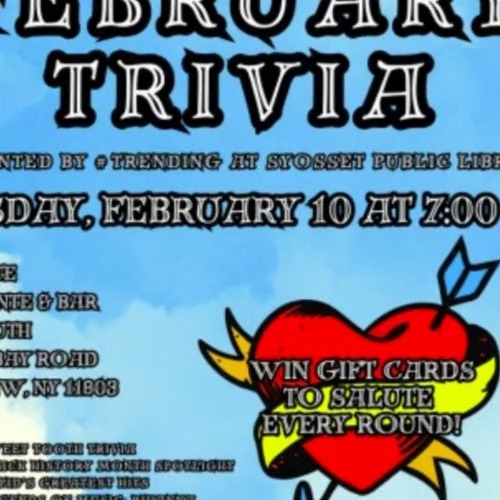 Pure fun and vibes at @saluteplainview and @syossetlibrary for FEBRUARY TRIVIA NIGHT! See you at the next one.
🍭Sweet Tooth Trivia – Chocolate, candy, and Valentine’s Day treats.
🖤Black History Month Spotlight – Unsung heroes, culture, and achievements.
💘Cupid’s Greatest Hits – Romantic songs and famous couples in pop culture.
👩🏾🎤Legends of Music: Rihanna
Congratulations to the winners! 🏆👏🏽
#syossetlibrary #trivia #trivianight #NaquelGames #Salute #rihanna #cupid #valentine #candycandy #sweettreatsdaily #hearttoheart #plainview #oysterbay #bartrivia #jeopardy #trending
