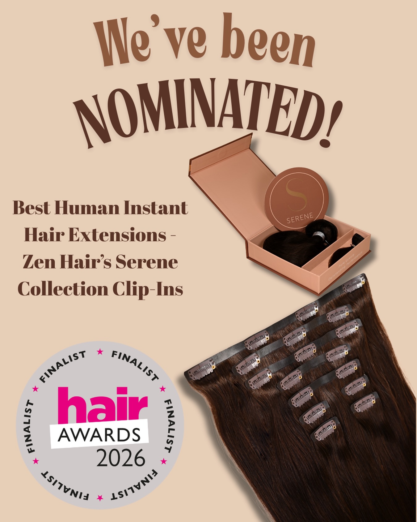 That’s right! Our 9 Piece Clip-In extensions have been nominated as Best Human Instant Hair Extensions!! @hairmagazine 🤎🤎🤎🤎🤎
#finalist #humanhairextension #awards #clipinhairextensions #remyhair