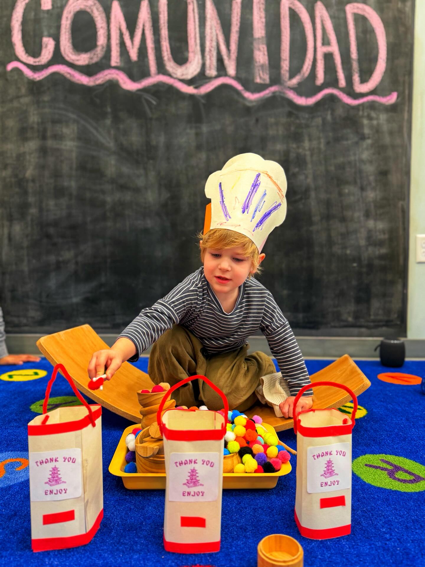 Hola Amigos and happy Tuesday! 👩🍳🍕
Today we dove into all things chefs and how they help our community! We talked about their role cooking delicious meals and following recipes. Then, we jumped into fun stations🌈building pizzas with letter matching, sorting colorful pom-poms for pies, and crafting play dough pizzas. We even decorated chef hats to become little chefs ourselves! To top it off, we celebrated the Lunar New Year by cutting, gluing, and decorating our very own lanterns! It was a day full of creativity, learning, and celebration!⭐️