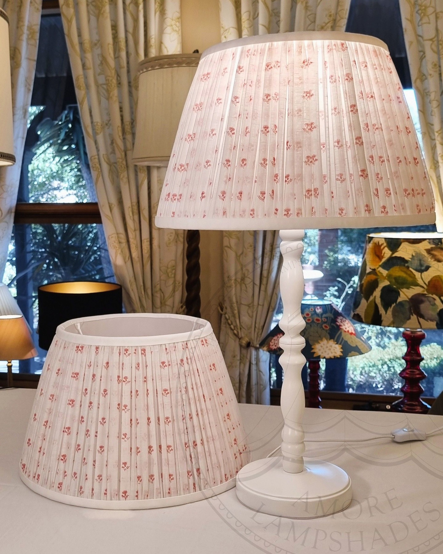 Beautiful, soft light from these custom 14" gathered lampshades. Lovely voile creating soft, fine gathers with white internal satin lining and finished with handmade bias trims. Thanks to fabric supplied by and lampshades made for @anadelaidevilla π
#amorelampshades
#customlampshades
#gatheredlampshades
#handmadelampshades
#lampshademakeraustralia