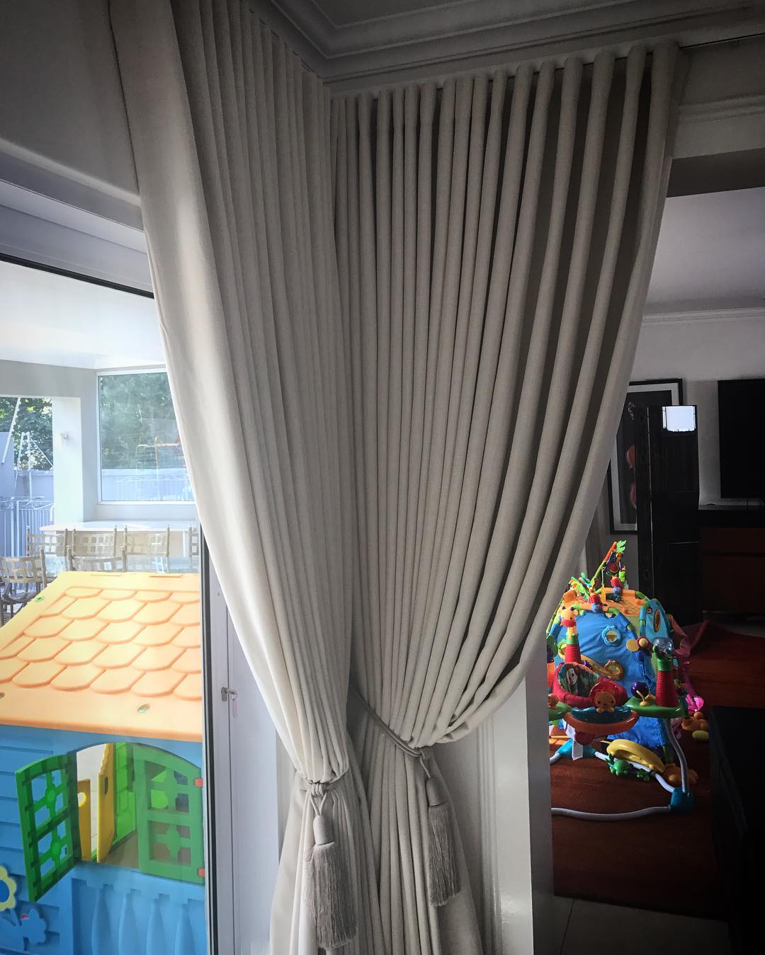 Wave curtains with tie backs #homefabrics #curtains #interiors
