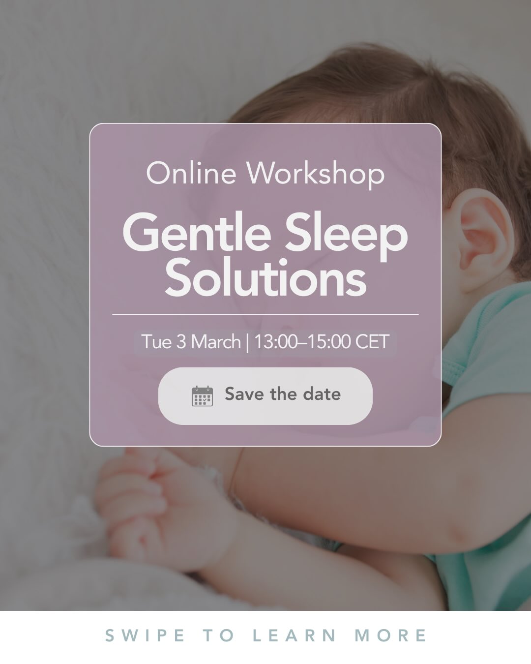 ✨Gentle sleep is not about “fixing” your child.✨
It’s about understanding, connection and confident guidance.
Join my Gentle Sleep Solutions Workshop and learn how to support better sleep without unnecessary tears or pressure 🤍
✨Link in bio.
🗓️ Tuesday 3 March 2026
🕐 13:00–15:00 CET
💻 Online
#GentleSleep #GentleParenting #SleepWorkshop #ParentSupport #NoCrySleep ChildCentredParenting HolisticSleep FamilyWellbeing ParenthoodJourney ExpatFamilies ParentingSupport SleepWithoutTears ConsciousParenting CalmNights MyMamaDreams