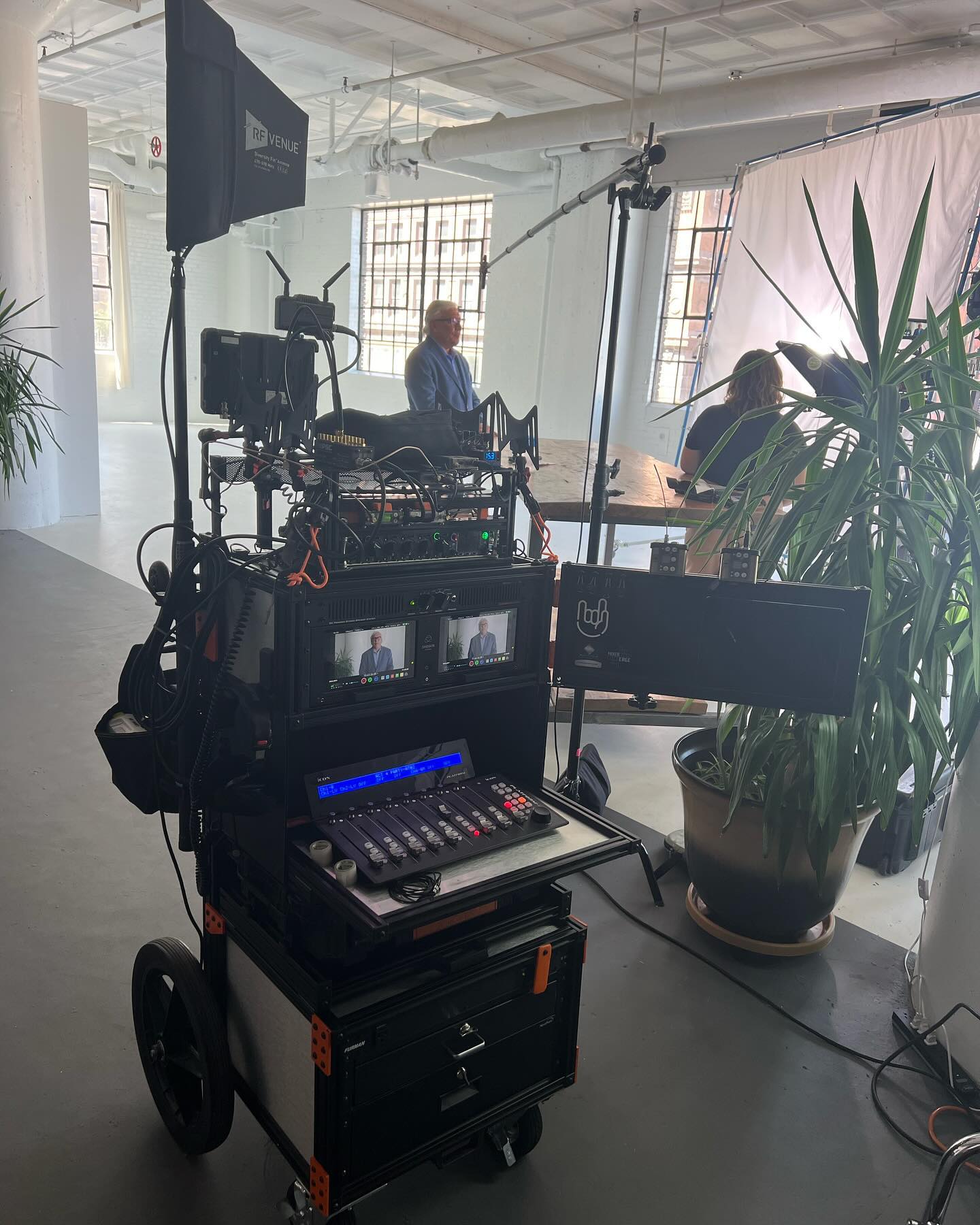 Another shoot with the rig at Fathom Studios. #soundmixers #soundcarts #blackbirdcarts