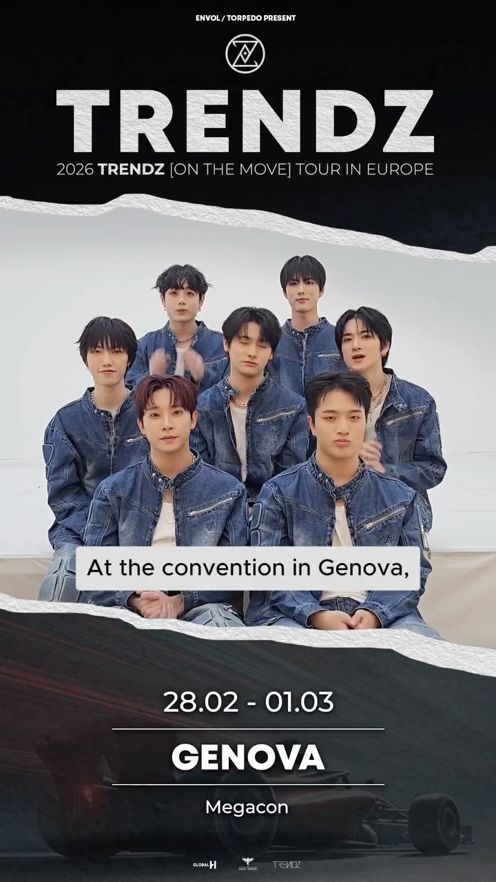 TRENDZ are finally back in Italy! 🇮🇹
28.02-01.03 • GENOVA @megacon_genova
🎟️ Get your tickets on envolprod.com
#TRENDZ #트렌드지 #OnTheMove
#KartRacer #카트레이서