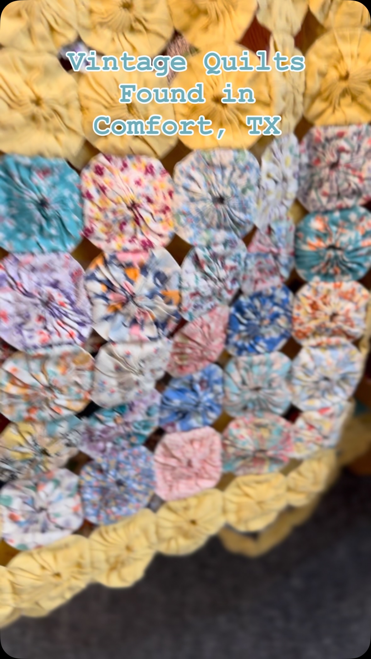 I love taking pics of quilts found at antique stores, because they are so inspiring. They can give me ideas for patterns, color palettes, or even other art. Enjoy these beauties from Comfort, TX.