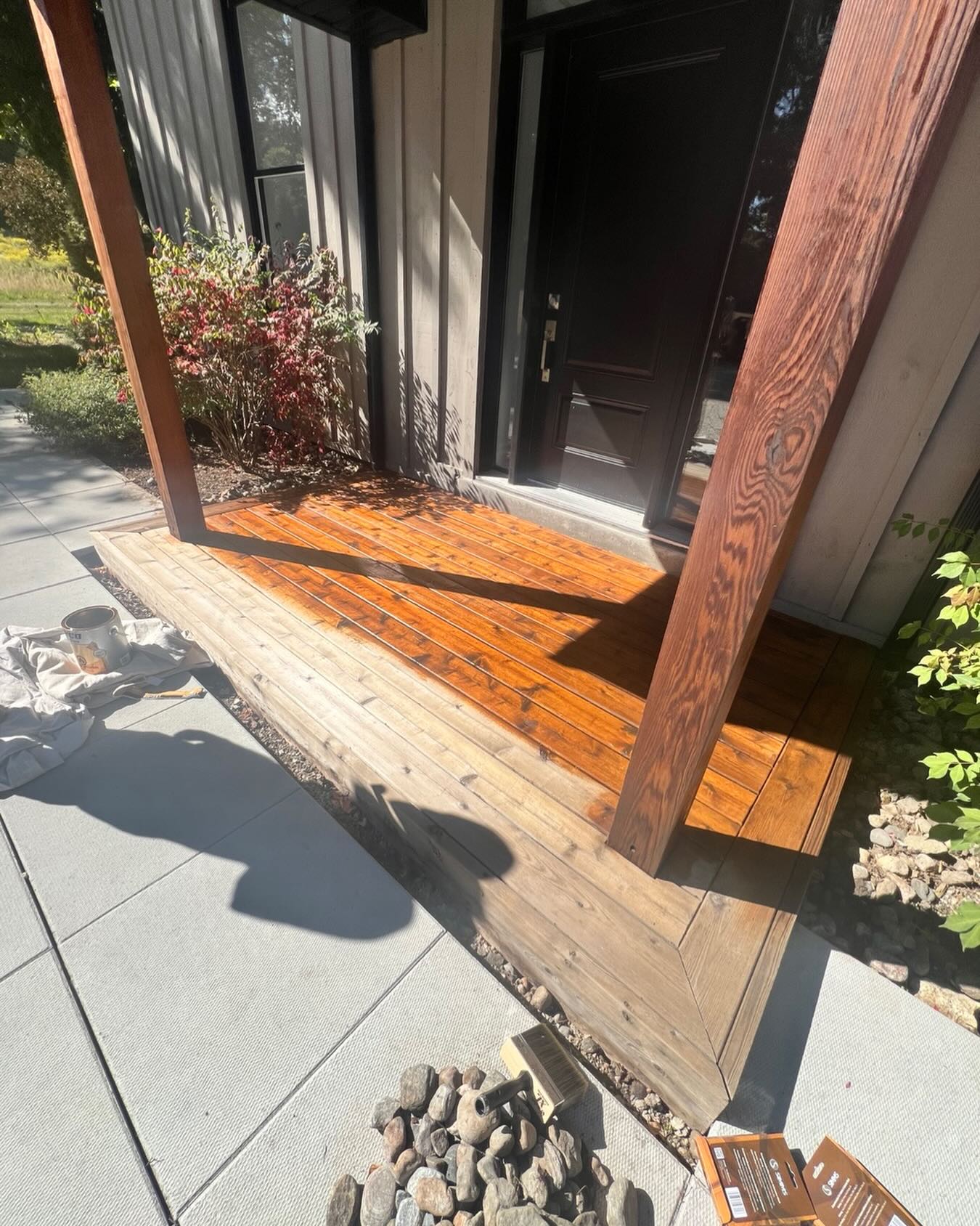 We stain decks as well! Spring is just around the corner - the perfect time to refresh your deck. Send us a message and we will get you a quote! #dufferincounty #dufferincountyliving #dufferincountyrealestate #painter #stainer