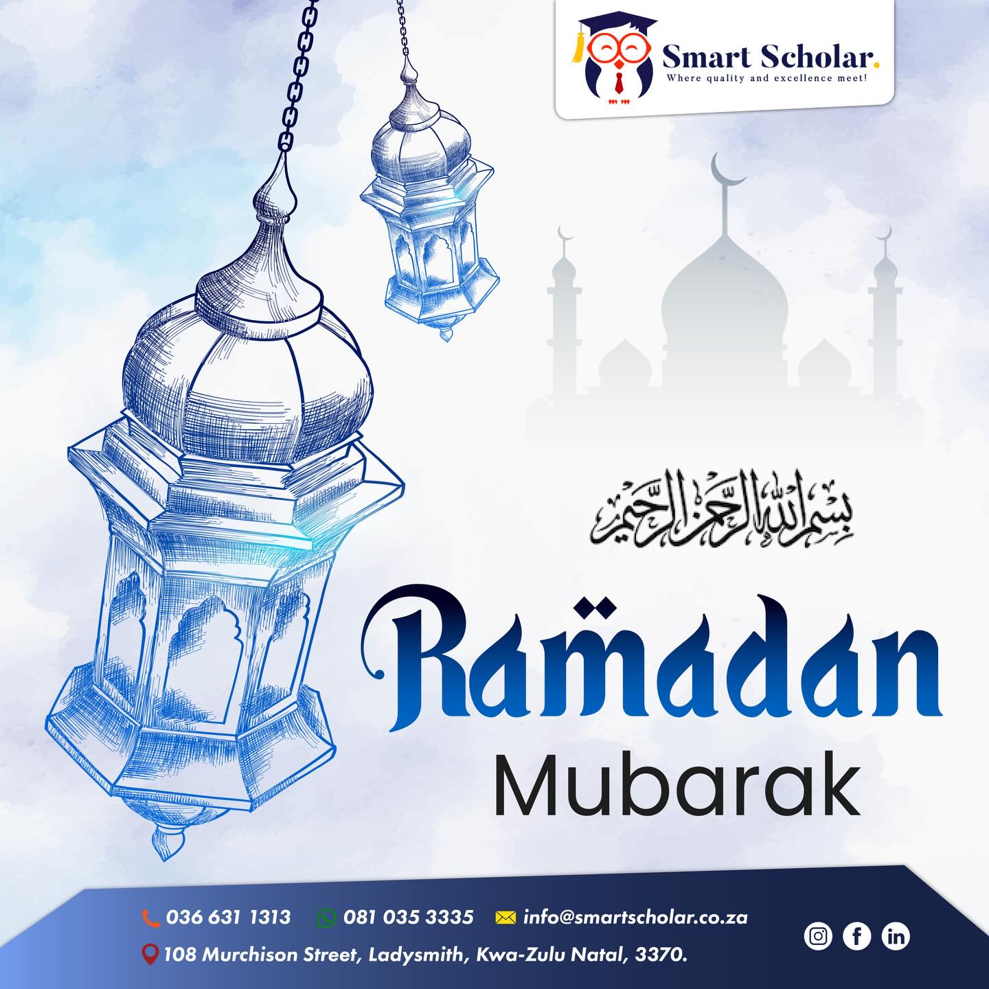 Ramadan Mubarak! ☪️
Smart Scholar would like to wish all Muslim customers, staff, family and friends a blessed and peaceful month of Ramadan! 🕌✨
May the blessings of Ramadan be with you and your family, bringing peace and happiness into your lives! 🤲
.
.
.
#smartscholar #ramadan #ramadanmubarak #backtoschool #school