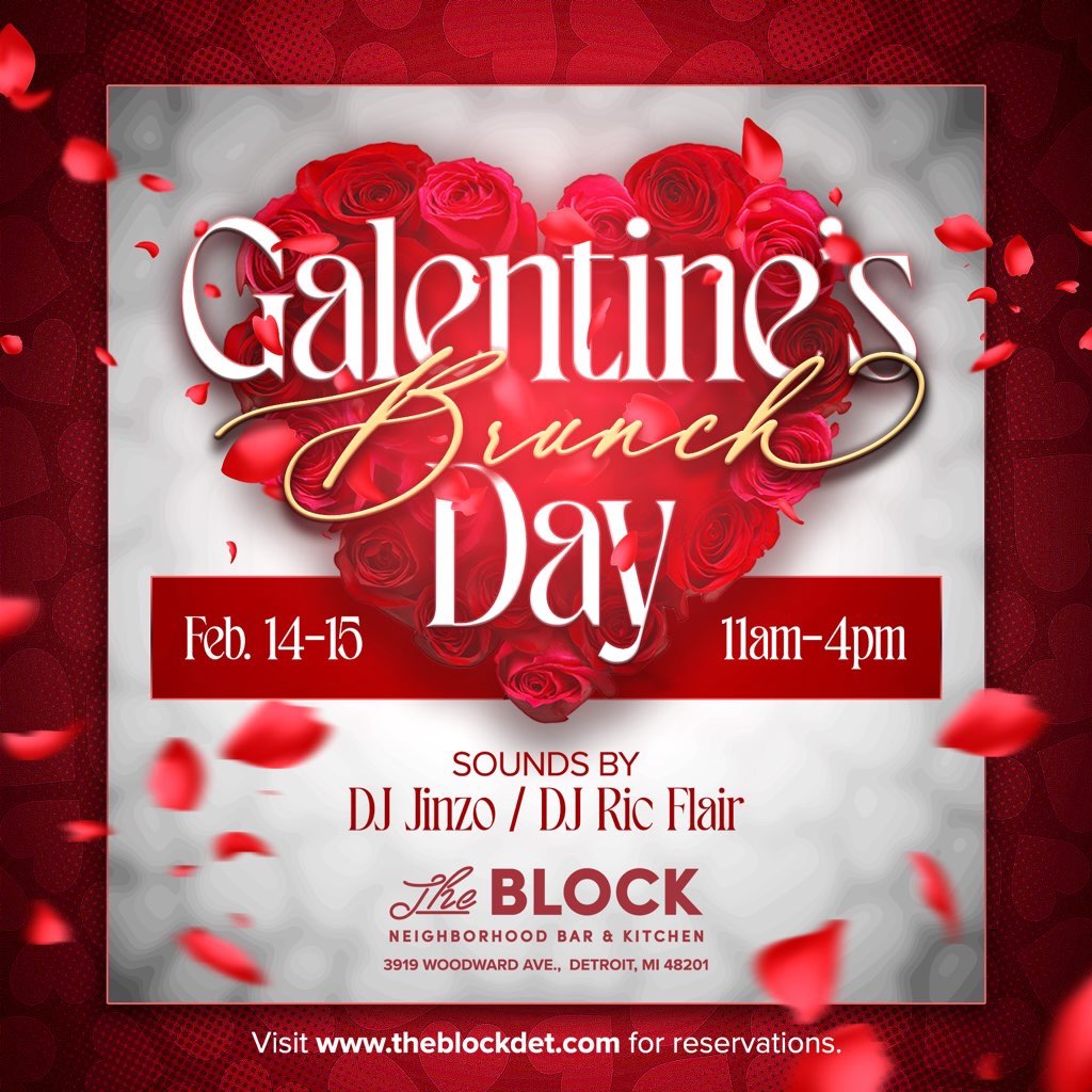 This one’s for the girls. 💕 Galentine’s Day Brunch at The Block on Feb 14 & 15. Red velvet waffles, catfish & grits, velvet kiss espresso martini, and a photo booth are on the menu. Let’s get brunchy.