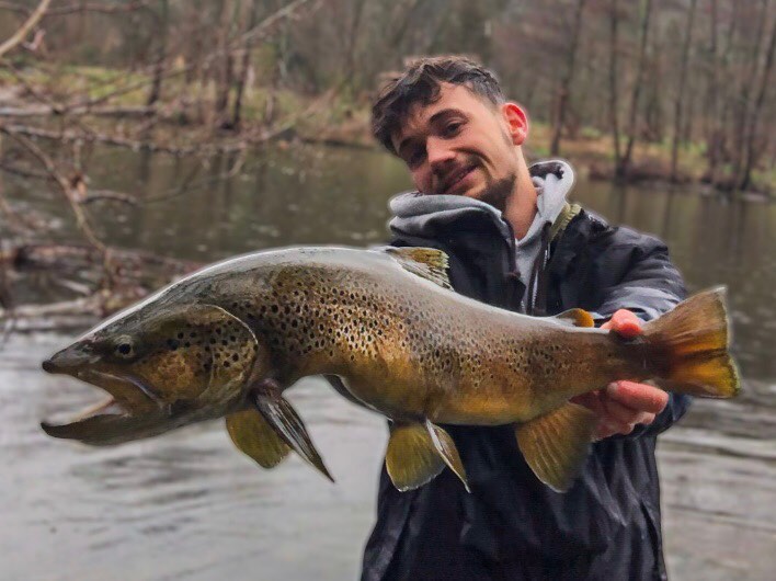 Il y a des jours où toutes les conditions sont réunies.. c’était une journée de mars bien pluvieuse comme on les aime. Une belle éclosion de baetis a mis littéralement toutes les truites à table. J’observais ce spectacle quand j’ai vu un museau pointu venir percer la surface de l’eau, le seul problème est qu’il y avait deux truites de tailles modestes juste devant et qu’il fallait pas les effrayer pour espérer sortir ce gros poisson. Premier passage rien, deuxième passage le museau de cette truite vient percer la surface pour venir prendre mon olive h16, un combat terrible s’en suit ! Chandelle, backing, tout ce que l’on veut mais elle finit par se rendre ! Ouf prendre un poisson de plus de 60 cm en France en sèche ce n’est pas tous les jours ! J’ai pu admirer ce magnifique poisson avant de lui rendre sa liberté ! L’olive de la gamme de mouches Halieutique est une valeur sûre quand il y a des gobages, mais attention il faut avoir la bonne couleur ! si je devais en choisir qu’une c’est peut être celle ci tant elle est constante tout au long de la saison.
#moucheshalieutique #truite #truitefario #pechealamouche #flyfishing #nymphe #pechemouche #fishing #flyfishingaddict #flyfishingphotography #flyfishingart #flyfishingadventures #peche #pecheur #pêcheur #pechefrance #pecheauleurre #pechealamouche #truite #truitefario #bigtrout #browntrout #troutfishing #grayling #truitesauvage #troutlife #troutlures #release #nokill