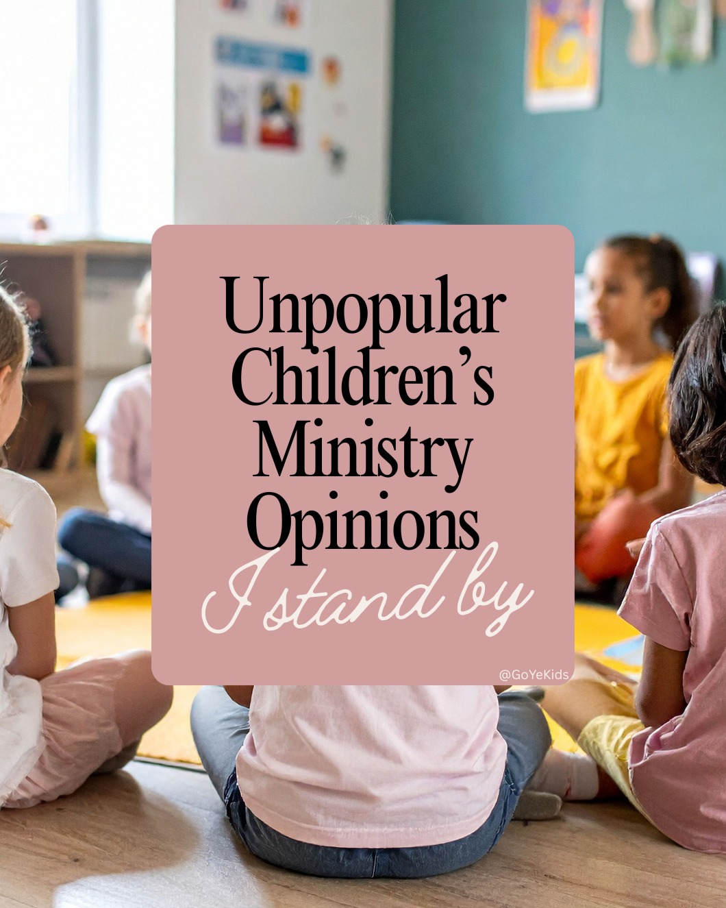 Unpopular Children's Ministry Opinions:
1. Classrooms should be outfitted with cameras to protect kids.
2. Biblical literacy drops when systematic Bible study is removed.
3. Children's ministry is a fundamental part of the church–but kids should always be welcome in the "main" service. Even if they cause distractions.
4. Children's ministry leaders aren't built-in babysitters and they shouldn't be treated as such.
5. Ministry lessons should be written by Spirit-filled teachers, not by AI programs.
Do you agree or disagree with these? What unpopular opinions do you have?