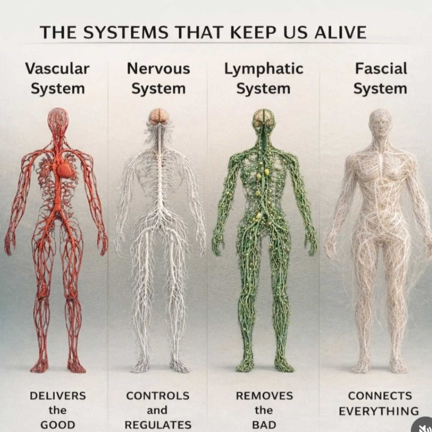 ✨ The systems that keep us alive and thriving ✨
Our body is an incredible, intelligent network. When we understand and support these systems, we give ourselves the best chance to feel energised, resilient, and well every single day 💛
❤️ The Vascular System
This beautiful system delivers oxygen, nutrients, and hormones to every cell in your body. Think of it as your body’s delivery service. Movement, hydration, colourful wholefoods, and deep breathing all help keep it flowing and vibrant.
⚡ The Nervous System
This is your master control centre. It regulates everything from your heartbeat to your stress response. When we slow down, practise mindfulness, breathe deeply, and prioritise rest, we support balance and calm. Your nervous system LOVES safety, rhythm, and gentle care.
🌿 The Lymphatic System
This is your detox and immune support network. It removes waste, toxins, and unwanted substances. Unlike your blood, lymph doesn’t have a pump… it relies on YOU to move it! Walking, yoga, stretching, rebounding, dry brushing, and hydration are powerful daily habits.
✨ The Fascial System
Often overlooked, fascia connects everything. It supports posture, movement, and communication throughout the body. When fascia is healthy, we feel flexible, strong, and pain-free. When it’s tight or dehydrated, we can feel stiff, tired, and restricted. Gentle movement, mobility work, hydration, and self-care are key.
💫 When you nourish these systems with wholefoods, movement, rest, mindset, and hydration, your body responds with more energy, better recovery, and improved wellbeing.
Your body is always working for you. The question is… how are you working for your body today? 🌸
Let me know in the comments which system you feel most called to support right now 👇