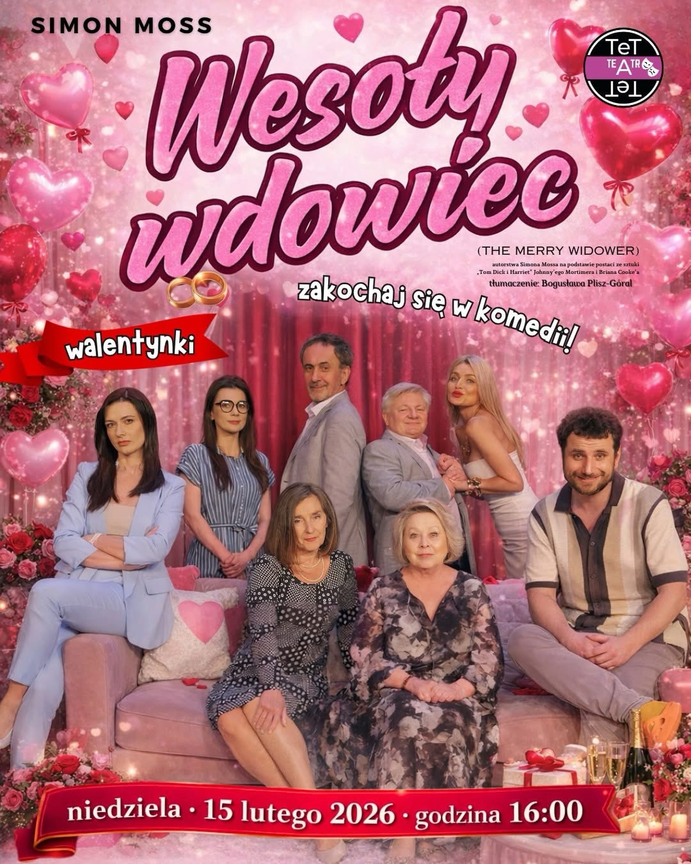 Miłość nie kończy się 14 lutego!
Miłość… ma bis. 💘
Dlatego w tym roku świętujemy dłużej. Głośniej. I zdecydowanie weselej.
𝗻𝗶𝗲𝗱𝘇𝗶𝗲𝗹𝗮 • 𝟭𝟱 𝗹𝘂𝘁𝗲𝗴𝗼 𝟮𝟬𝟮𝟲 • 𝗴𝗼𝗱𝘇𝗶𝗻𝗮 𝟭𝟲:𝟬𝟬
zagramy dla Was walentynkową, szaloną komedię romantyczną:
💗 𝗪𝗘𝗦𝗢Ł𝗬 𝗪𝗗𝗢𝗪𝗜𝗘𝗖 💗
Bo Walentynki można świętować cały weekend.
A najlepiej… codziennie!
To spektakl o tym, że serce nie zna metryki, rozsądek bywa przereklamowany, a miłość potrafi zapukać wtedy, gdy najmniej się jej spodziewamy.
Będzie flirt podszyty intrygą.
Będzie namiętność z przymrużeniem oka.
Będą emocje, które wybuchają szybciej niż korek od szampana.
I przede wszystkim — będzie śmiech. Ten prawdziwy. Wspólny. Zaraźliwy.
✨ 𝗪 𝘄𝗮𝗹𝗲𝗻𝘁𝘆𝗻𝗸𝗶 𝘇𝗮𝗸𝗼𝗰𝗵𝗮𝗷 𝘀𝗶ę 𝘄 𝘁𝗲𝗮𝘁𝗿𝘇𝗲.
✨ 𝗭𝗮𝗸𝗼𝗰𝗵𝗮𝗷 𝘀𝗶ę 𝘄 𝗸𝗼𝗺𝗲𝗱𝗶𝗶.
✨ 𝗭𝗮𝗸𝗼𝗰𝗵𝗮𝗷 𝘀𝗶ę 𝘄 𝗲𝗺𝗼𝗰𝗷𝗮𝗰𝗵.
Bo najpiękniejsze randki kończą się owacją.
Bo miłość to nie tylko kolacja przy świecach.
Bo Miłość to wspólny śmiech.
Bo śmiech to najlepszy afrodyzjak!
Zabierz drugą połówkę.
Albo przyszłą drugą połówkę.
Przyjdźcie, jeśli jesteście zakochani.
I jeśli jeszcze nie jesteście.
Albo po prostu przyjdźcie — w końcu z kimś najważniejszym warto wyjść do teatru.
Do zobaczenia 15 lutego | 16:00
To nie jest zwykła komedia romantyczna!