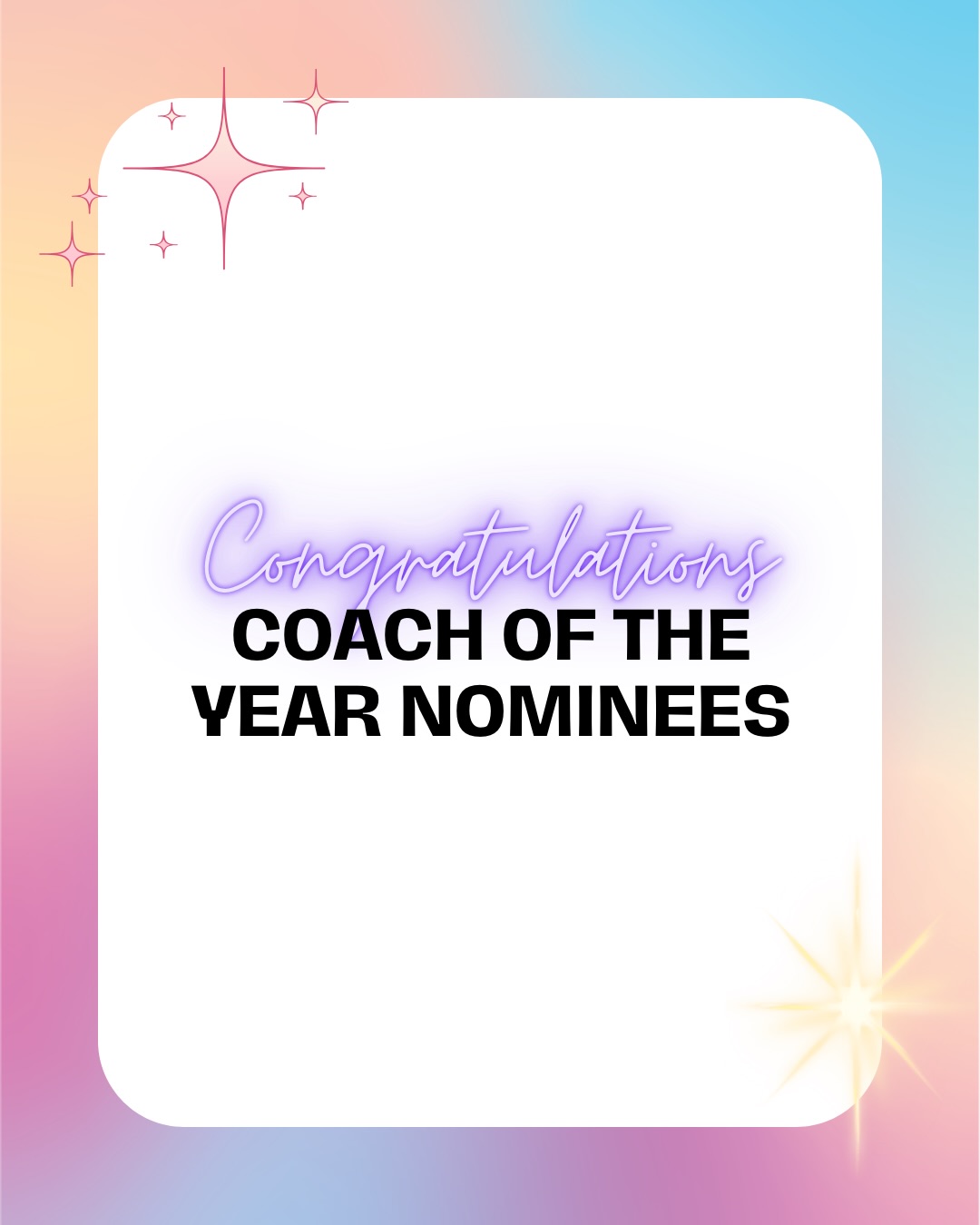 The DDCA is proud to announce the 2026 Coach of the Year nominees! These coaches were nominated by the association based on many factors that include the health of their program, involvement and contribution to the DDCA, and strong rapport and respect from dancers, coaches, judges and members alike.
These nominees will be voted on by the membership and winners will be announced at the DDCA Award Banquet in the Spring. The voting form will be sent out on Sunday, February 22nd.
Congratulations to all nominated! ✨
#COTY #DDCA #coachoftheyear #nominees