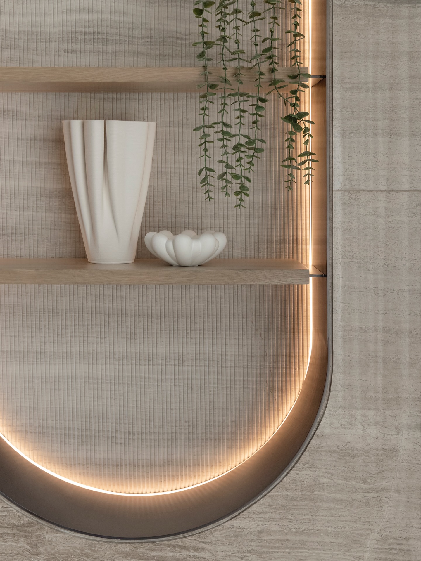 Arched detailing and layered finishes blur the line between art installation and architectural element. The restrained color scheme allows materiality to lead the narrative. Soft backlighting accentuates tactile surfaces and curved silhouettes.
Photographer: @toozestudio
#InteriorDesign #Design #Dubai #DubaiLifestyle #DubaiLife HighEnd Luxury LuxuryLife LuxuryInterior Awards DesignInspiration InteriorStyling Style Styling HomeInteriors InteriorDesignStudio HiglyCommended InteriorDetails DreamHome HomeDesign ModernHome InteriorForYou DesignGoals LivingRoomDecor TailorMade Bespoke Furniture DesignFurniture