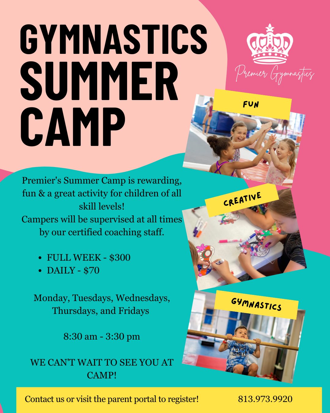 ☀️🎉 SUMMER CAMP REGISTRATION IS NOW OPEN! 🎉☀️
Today’s the day!!! You can officially sign up for Summer Camp through the Parent Portal 🖥✨
Spots fill quickly every year — don’t wait to grab yours!
💲 Camp Pricing:
• $70 per day
• $300 per week
🌟 How to Secure Your Spot:
A $50 non-refundable deposit per week, per camper is required to reserve your week. Deposits apply toward your total camp balance.
💳 Reminder:
• Remaining balance is due one week prior to camp
• Deposits are non-refundable & non-transferable
🎉 2026 Camp Themes 🎉
🏖 Beach Bash
🏴☠️👑 Pirates & Princesses
✨ Disney
🐯 Jungle Safari
🌟 Glow Week
🦸♂️ Superhero Week
🎨 Color Wars
🏅 Olympic Adventure
🎉 Best of Camp
Head to the Parent Portal NOW to register and get ready for a summer full of fun, friends, and nonstop excitement! ☀️💛
#PremierSummer #NowOpen #SummerCamp2026 #RegisterToday #BestSummerEver
