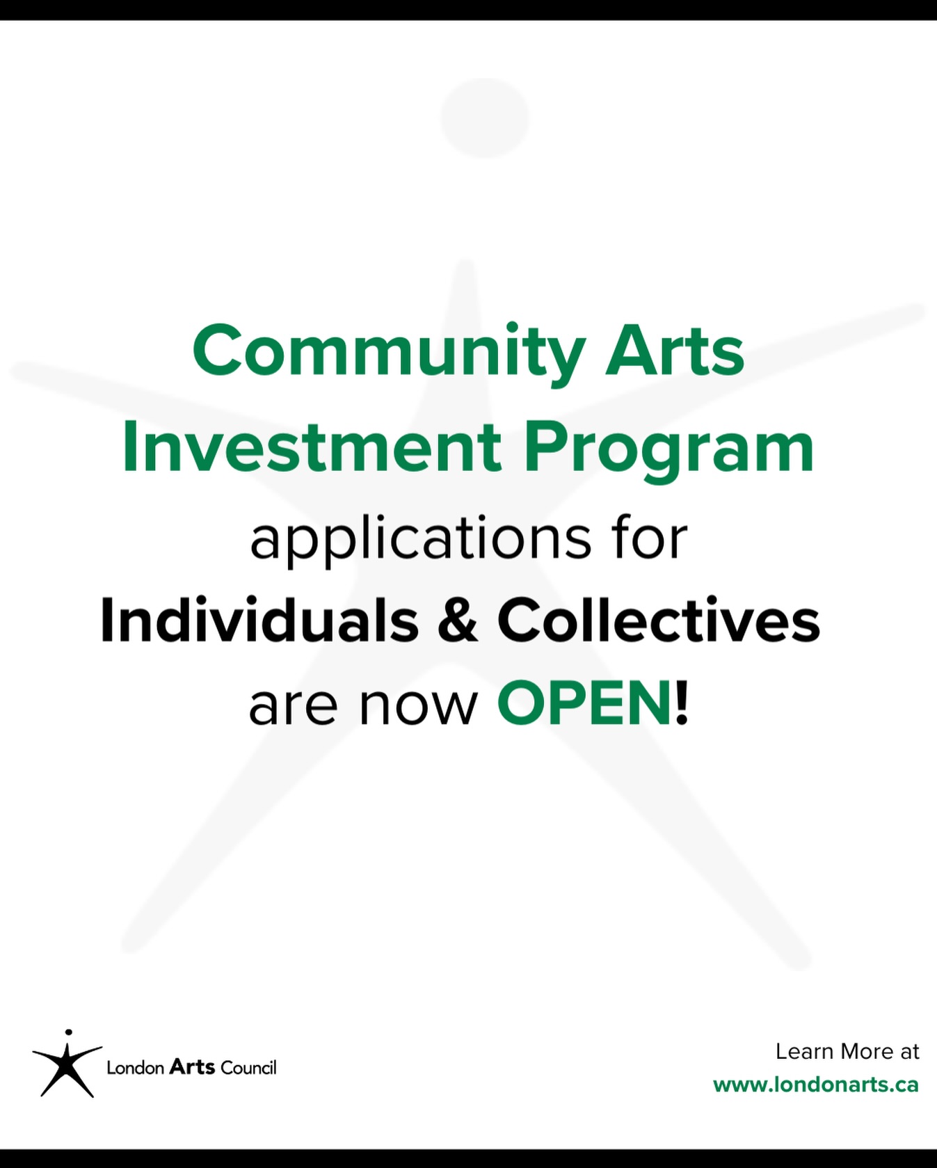 Local Artists & Collectives!
CAIP applications are now OPEN!
🗓️ Deadline: Friday, March 27 @ 4:30pm
Applications for 2026 CAIP funding are now open for Individual Artists and Collectives.
Visit our link in bio for full details and to apply!
You can book a consultation with an LAC team member by contacting investment@londonarts.ca
😊 Happy grant writing! ✏️✏️✏️
The City of London’s Community Arts Investment Program is administered by the London Arts Council through a Purchase of Service Agreement with the City of London @cityoflondonont.
#LdnArtsCouncil #IndigenousLondonArts