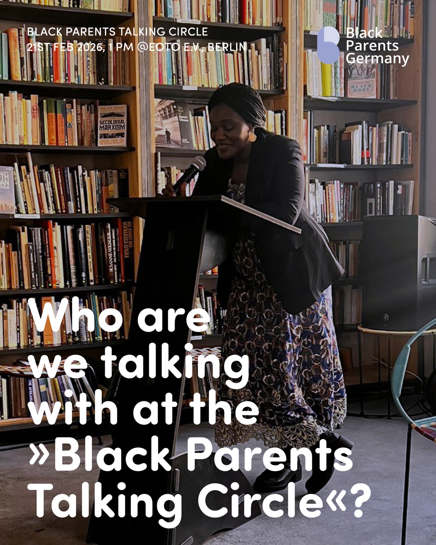 Mit wem sprechen wir eigentlich beim
»Black Parents Talking Circle«?
Samstag, 21.02.2026, ab 13:00 Uhr
EOTO e.V. In Berlin-Wedding ( @eachoneteachone_official )
–
Say hi to Liz Taylor!
Liz Taylor ist die Gründerin des 1st Generation Empowerment Network Event für Menschen afrikanischer Herkunft. Diese Veranstaltungsreihe wurde 2023 und 2024 sehr erfolgreich bei Each One Teach One e.V. (EOTO) durchgeführt und genießt innerhalb der schwarzen Community in Deutschland hohes Ansehen. Liz hat außerdem eine verantwortungsvolle Position in der Verwaltung von EOTO e.V. inne.
Wir freuen uns sehr, dass wir Liz Taylor als Ehrengästin im Circle begrüßen dürfen. Besonders ihre Erfahrungen als 1st Generation African Mother und Black Community-Builder wissen wir sehr zu schätzen und freuen uns auf den Austausch mit ihr und euch.
🫶🏿🫶🏾🫶🏽🖤☀️
–
Bitte schließt euch Liz an und kommt auch zum:
»Black Parents Talking Circle«
Samstag, 21.02.2026, ab 13:00 Uhr
EOTO e.V. In Berlin-Wedding
Wir freuen uns auf euch. Bitte meldet euch auf unserer Website unter www.blackparents.de an, damit wir etwas besser planen können. Lieben Dank!
Eure
Black Parents Germany
It takes a community to raise a child
-
#blackparentsgermany #ItTakesACommunityToRaiseAChild #BlackParentsTalkingCircle