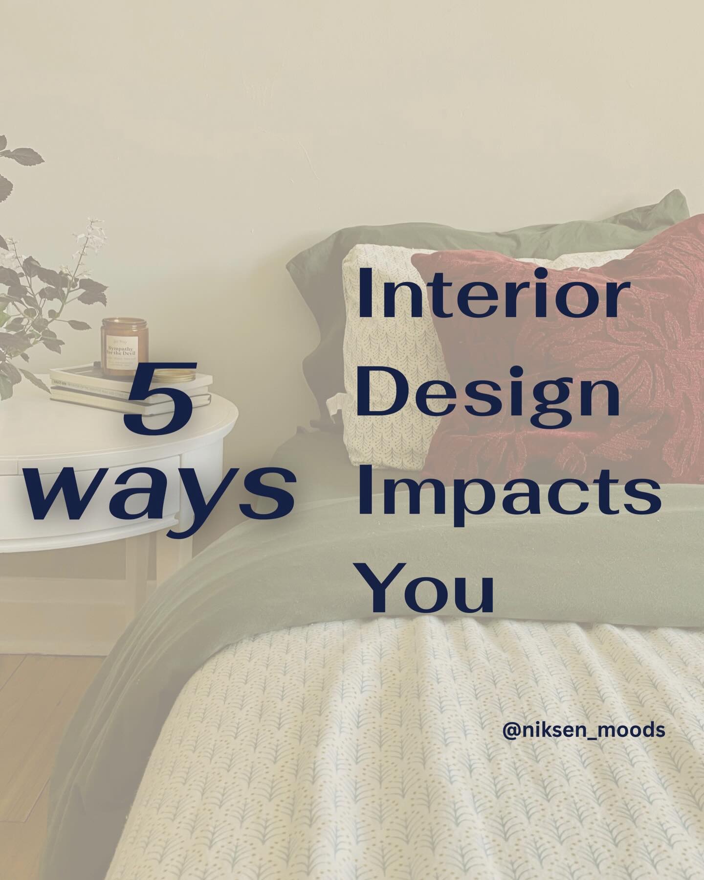 Did you know? 💡
1️⃣ Light Shapes Energy
Natural light boosts serotonin, improves focus, and regulates sleep cycles.
Soft, layered lighting (lamps, sconces, warm bulbs) creates calm in the evening.
✨ Design isn’t just visual — it’s biological.
2️⃣ Colour Influences Emotion
Soft neutrals can ground a space.
Blues and greens calm the nervous system.
Warmer tones energize and spark creativity.
Your walls are speaking — what are they saying?
3️⃣ Layout Affects Flow
Cluttered pathways = cluttered mind.
Intentional furniture placement improves movement, clarity, and efficiency.
A well-designed room reduces friction in your day.
4️⃣ Texture Impacts Comfort
Natural materials like wood, linen, cotton, and stone create warmth and safety.
Layered textures make a space feel lived-in and supportive.
Comfort fuels creativity.
5️⃣ Personal Meaning Drives Motivation
Spaces that reflect your story increase inspiration and emotional connection.
Art, books, heirlooms, collected objects — they remind you who you are.
Design that feels personal creates productivity that feels natural.
#niksenmoods
#interiordesign