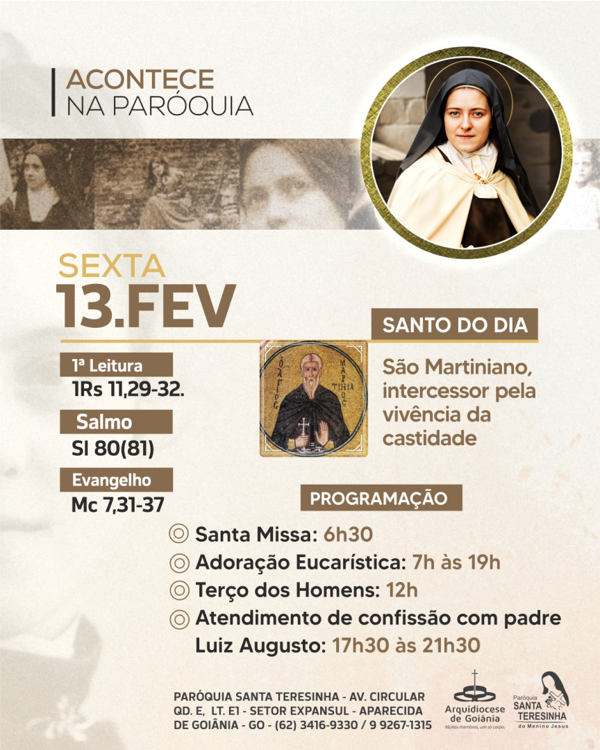 Programação do dia- 13/02