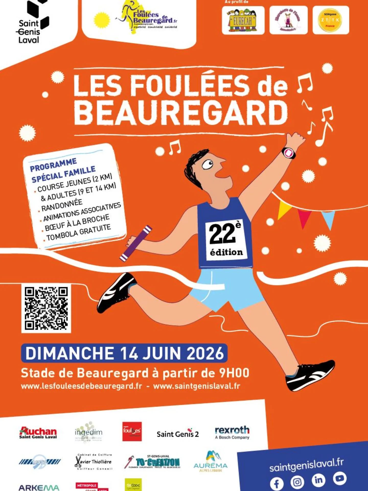 📢 Ouverture des inscriptions 📢
Les inscriptions pour cette 22ème édition sont ouvertes !!! Rendez-vous le 14 juin 2026 🔥
Que ce soit entre amis, en famille, seul et pour le plaisir ou en mode compétition : il y en aura pour tout les goûts !!
Au programme :
- 1️⃣4️⃣km chrono
- 9️⃣km chrono
- 9️⃣km rando
- Courses enfants
Le traditionnel bœuf à la broche en guise de repas d'arrivée et la tombola seront évidemment accessible à tous 🤗
Lien des inscriptions (également en story/bio) : https://in.yaka-inscription.com/les-foulees-de-beauregard-2026
Pour les inscriptions en joelettes, veuillez nous écrire à solidaritehandicapfdb@gmail.com !
On vous attend nombreuses et nombreux 🤩