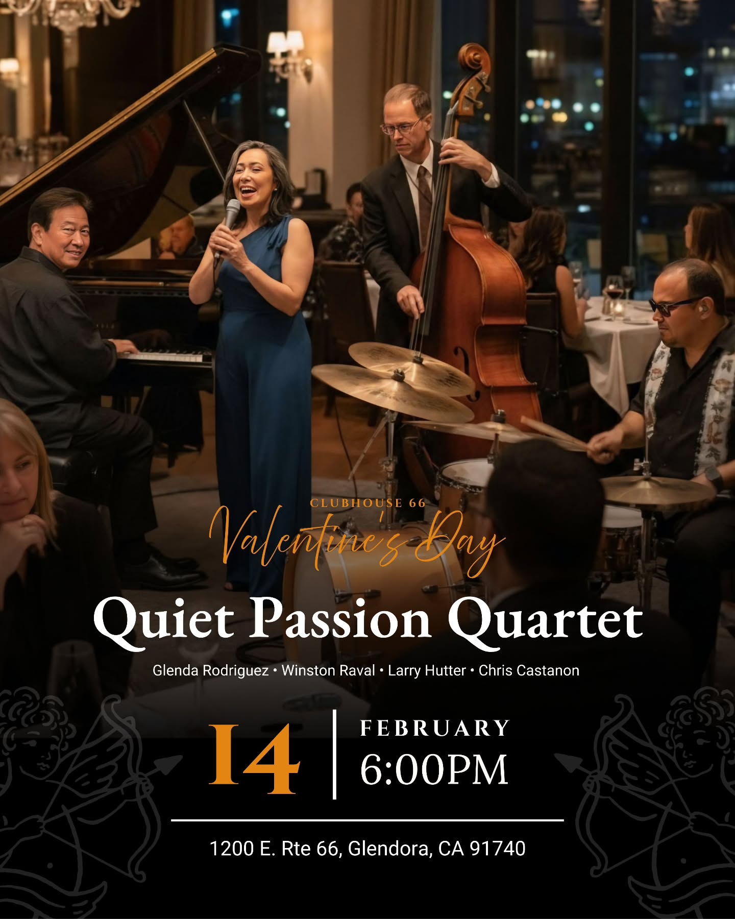 🎶 Let love set the mood!
This Valentine’s Day, the Quiet Passion Quartet brings smooth Bossa Nova vibes to Clubhouse66. 🥂✨
Join us February 14 at 6:00 PM for an unforgettable evening filled with music, romance, and good company. Whether it’s a date night or a night out with friends, love sounds better with live tunes. ❤️
And of course, no Valentine’s celebration is complete without our special Valentine’s menu, featuring perfectly seared duck, decadent desserts, and more—crafted to share… or savor all on your own. 😘
📍 Clubhouse66, Glendora
#Clubhouse66 #GlendoraEats #ValentinesDay2026 #LiveMusic #BossaNova DateNight GlendoraCA