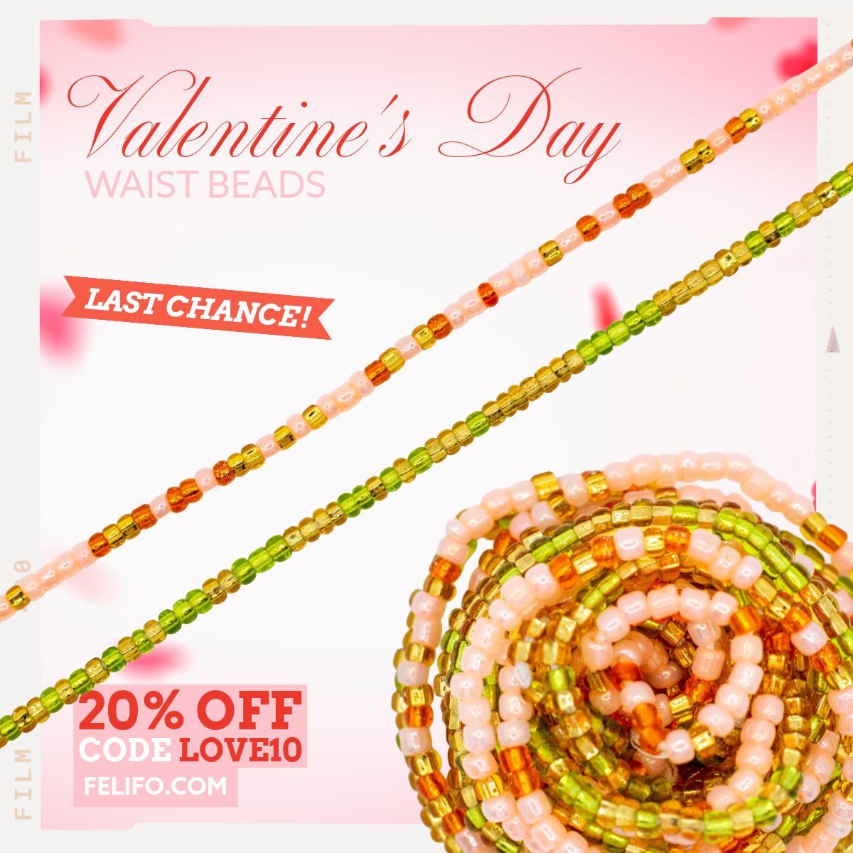 ❤️ Last chance to indulge - our Valentine’s weekend drop gifts you 20% off all waist beads, and ends at midnight! Use discount code: LOVE10✨
#WeLuvLOVE #ValentinesWeekend #waistbeads