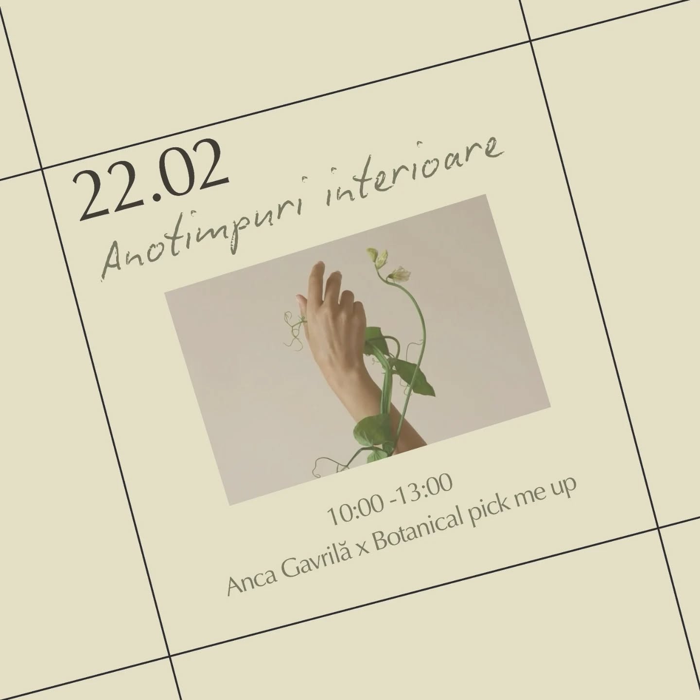 Duminică, pe 22 februarie, de la 10:00, are loc Workshopul experiențial —Anotimpuri interioare. În acest workshop explorăm, alături de @___longevity_collective și Georgia Tabacariu, longevitatea ca proces viu, inspirat din lumea plantelor și din ciclurile naturale ale corpului uman.
Despre ce vom povesti? 🌱
– ritmuri zilnice, sezoniere și de viață
– cum ne putem susține energia și vitalitatea fără forțare
– ce ne învață plantele despre regenerare, adaptare și răbdare
Mai sunt 2 locuri disponibile și pot fi rezervate prin înscriere — link bio
Vă așteptăm,
Ela & Anca