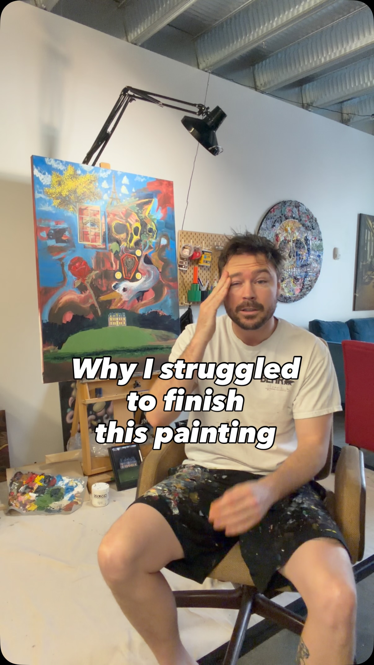 I thought I had artist block. It turned out I was just forcing the wrong ending. Three years ago, I painted a shapeless form. I didn’t realize it was the start of a journey until I was editing this reel. I realized that the art was speaking through me. And it took me a while to see it. But this piece has now closed a chapter that I don’t even realize I started. I hope you enjoy the story of my new painting the The Blob at Chateau Orquevaux. Shout out to @tammingapatonart for letting me know about the residency. @artshabitatyeg for hosting the show. @yegarts and @afa.1991 for making the residency possible. #Painting #surrealism #yegartist #france