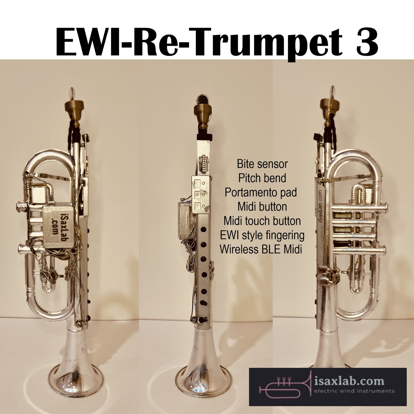 I have updated my EWI-Re-trumpet, transformed Artinoise re.corder as a trumpet-style instrument and integrating additional MIDI capabilities through my augmentation kit. The system now includes a bite sensor, pitch-bend control, a portamento pad, and multiple assignable MIDI buttons, expanding expressive control and performance flexibility.
#ewi #windcontroller #ewi4christ #isaxlab.com