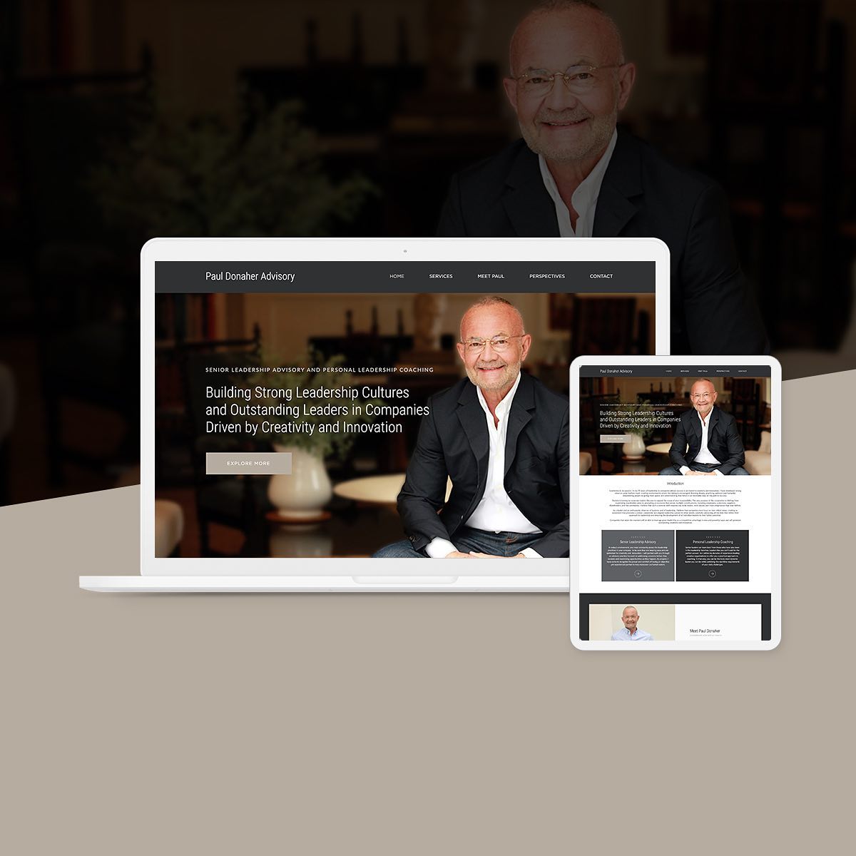 New website design for Paul Donaher Advisory, a Leadership Advisor who has held senior executive positions at Apple, Beats by Dre, and Sotheby’s. It was such a privilege and pleasure to work with Paul! #websitedesign #executivecoach #leadershipdevelopment #webdesign #website #coach #businessadvisor #businesscoach