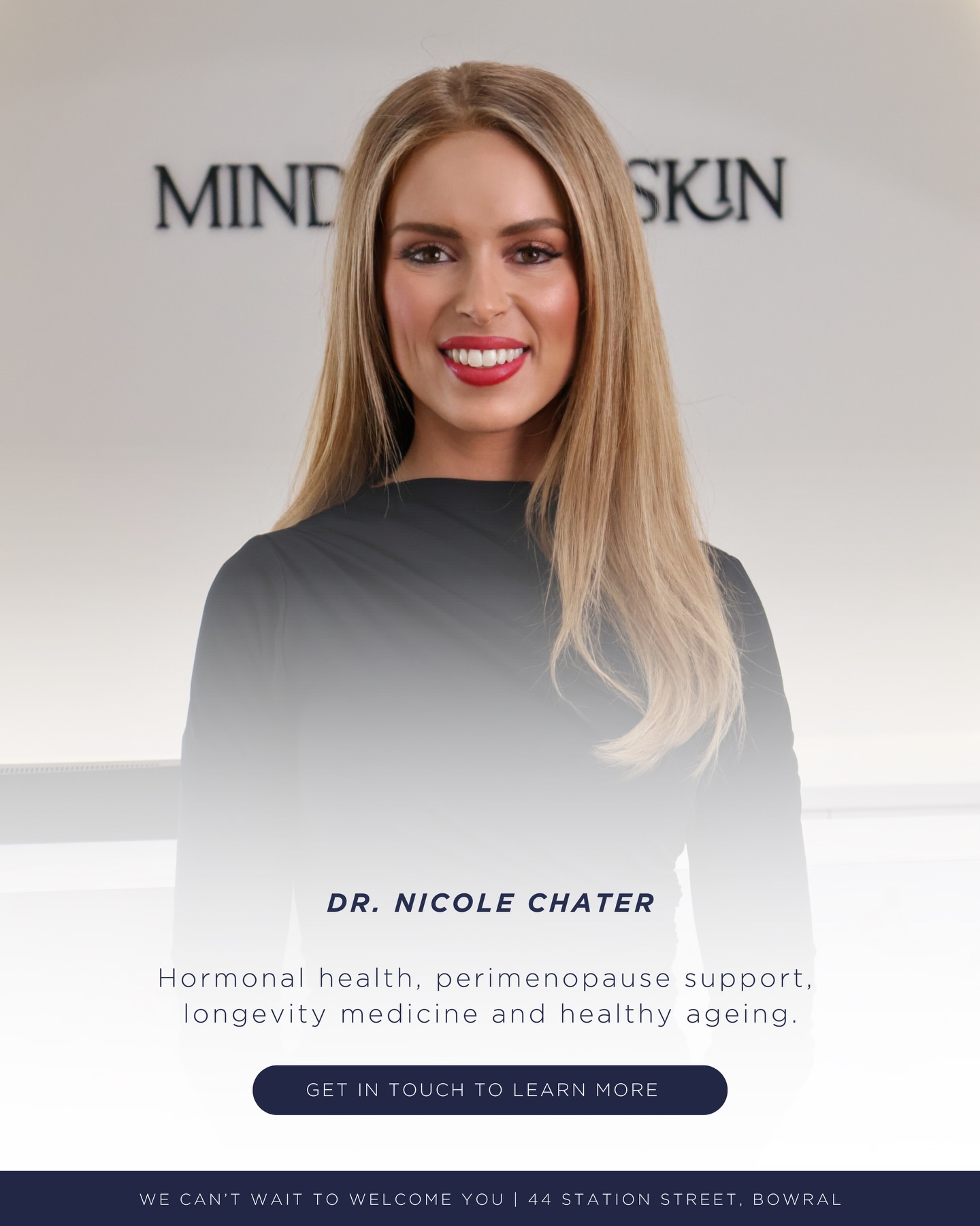 Confidence begins with feeling well.
Dr Nicole Chater provides personalised medical care in hormonal health, perimenopause support and longevity-focused medicine, with a strong emphasis on preventative and holistic treatment planning.
Her approach combines evidence-based medicine with refined cosmetic outcomes, ensuring every patient receives care tailored to their individual goals.
📍 44 Station Street, Bowral
Get in touch with our team to learn more or book your consultation.
All treatments are subject to medical assessment and suitability.
#DrNicoleChater #BowralDoctor #LongevityMedicine #HormonalHealth #CosmeticMedicine