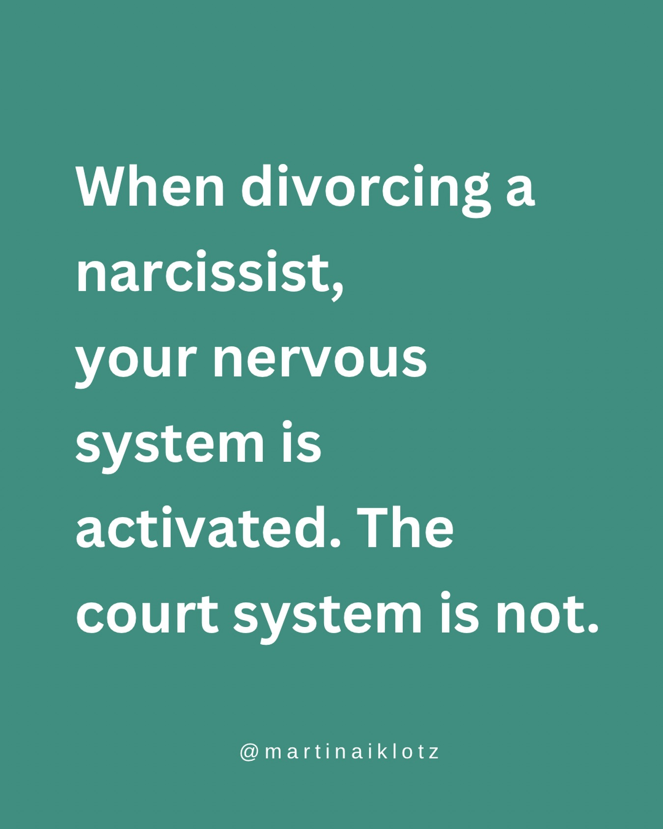 When you’re divorcing a narcissist, your body is reacting in real time.
The yelling.
The threats.
The chaos.
The sudden schedule changes.
Your nervous system reads it as danger.
Family court does not.
Judges are trained to evaluate behavior over time. They expect conflict. They are not deciding based on how intense one moment feels.
That’s why it can feel like no one is reacting the way you are.
Your experience is emotional and immediate.
The court’s process is structured and cumulative.
Understanding that difference changes how you prepare.
If you want help building documentation that works with the court system - not against your nervous system - comment DOCUMENTATION HELP and I’ll send you the link to my on-demand documenting workshop.
‼️ Disclaimer: this is for educational purposes only. None of what I share is legal or therapeutic advice, and it does not represent personal matters.