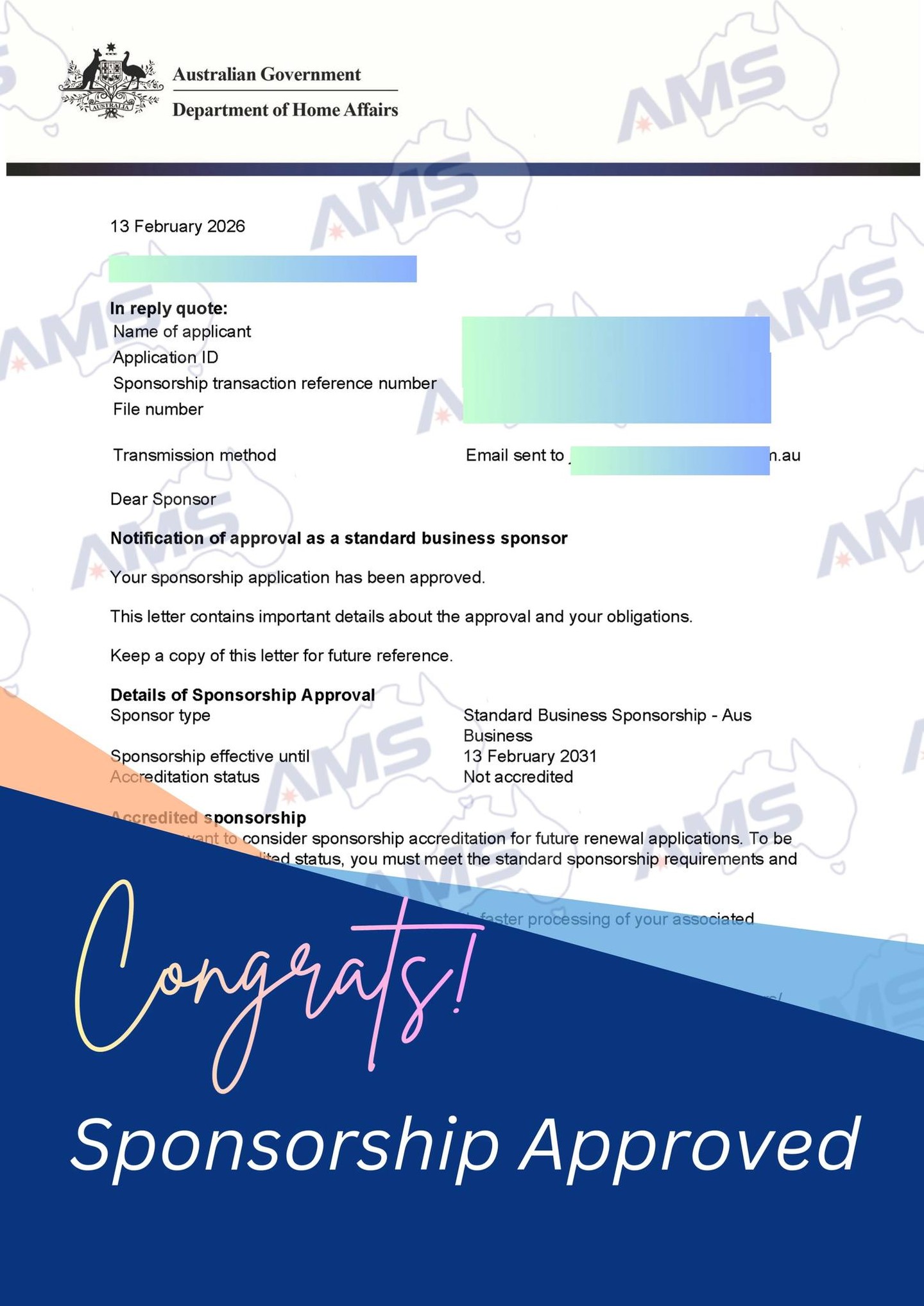 🎉 Congratulations!
Another one of our business owner clients has officially become eligible to sponsor their employees today.
Sponsorship approval is a major milestone for any growing company. It provides access to overseas skilled talent, greater hiring flexibility, and a long-term workforce strategy in an increasingly competitive labour market.
#smallbusinessau #smallbusinessaus #employersponsorship #employersponsoredvisa #employersponsored