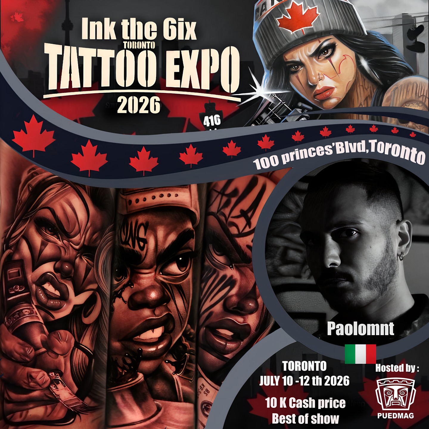 welcome to @paolomnt_tattoos at the second edition of @inkthe6ixtorontotattooexpo this July 10-12, 2026! If you’re interested in getting some amazing ink in Paolo’s unique style, don’t hesitate to reach out and DM him directly! He’s ready to help turn your tattoo ideas into reality!
This is such a fantastic opportunity to celebrate art, creativity, and our vibrant Toronto tattoo community! We the North! Let’s make this expo an unforgettable experience—we are Toronto