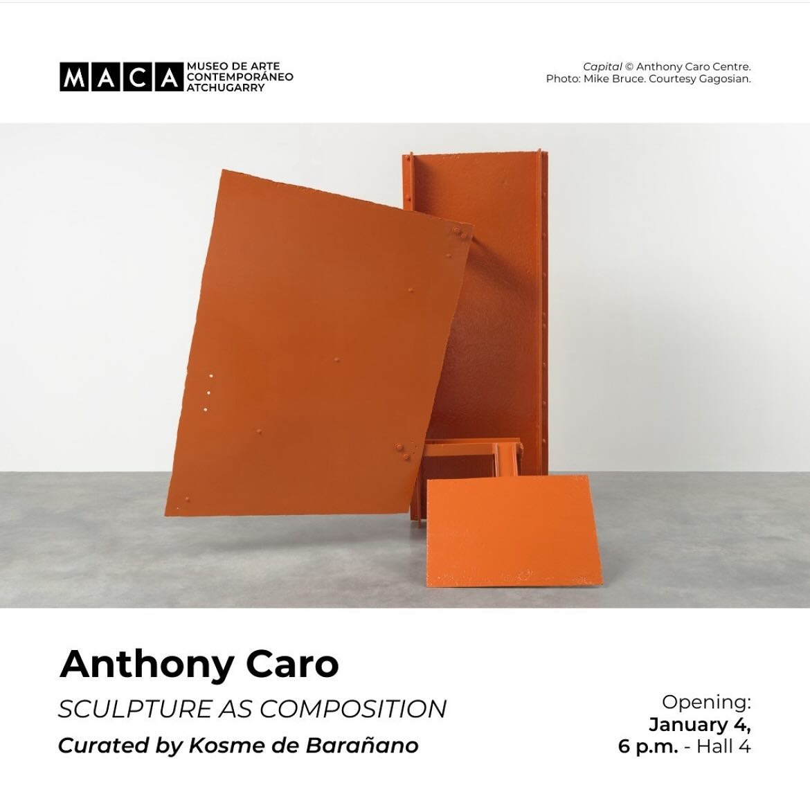 We are delighted to announce that Anthony Caro: Sculpture as Composition, curated by Kosme de Barañano, will open in 2025 at MACA: Atchugarry Museum of Contemporary Art, Punta del Este, Uruguay!
@maca.fundacionpabloatchugarry
📅4th January - 15th April
📍MACA: Atchugarry Museum of Contemporary Art, Punta del Este, Uruguay
#anthonycaro #maca #caro #currentexhibition #retrospective #uruguay