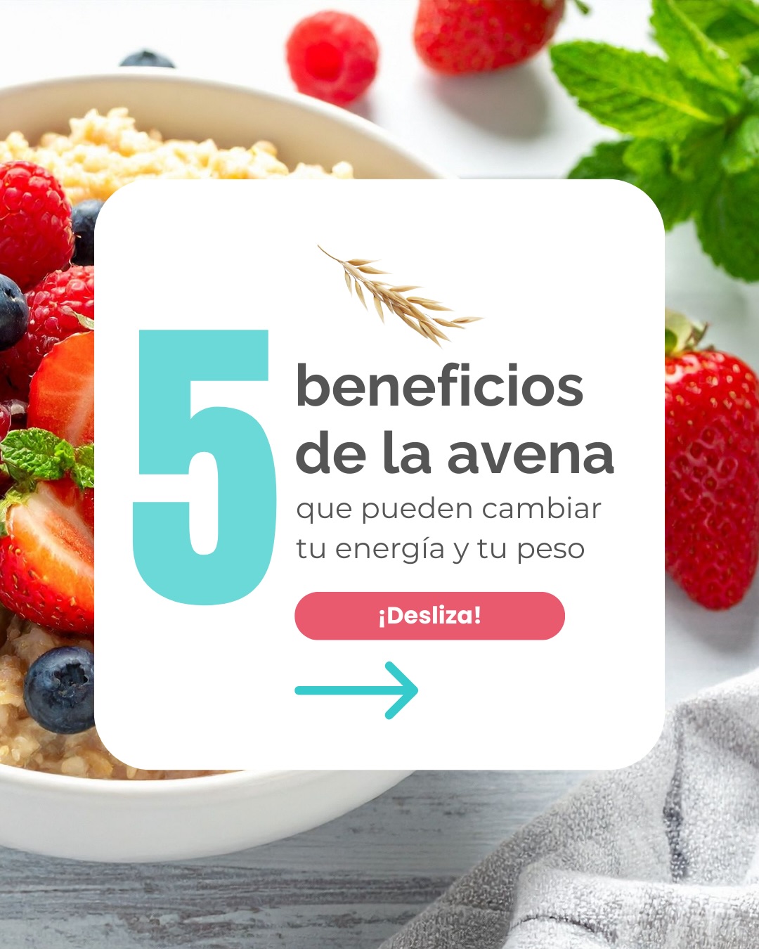 🥣 Si quieres más energía y menos ansiedad por comida… empieza por la avena.
No es casualidad que la avena sea uno de los alimentos más recomendados cuando hablamos de energía sostenida, control del apetito y salud metabólica.
La diferencia no está solo en sus nutrientes, sino en cómo actúa en tu cuerpo:
✨ Te mantiene saciad@ por más tiempo
✨ Ayuda a estabilizar tu glucosa
✨ Favorece un mejor perfil de colesterol
✨ Aporta minerales clave para rendimiento y recuperación
Y lo mejor: es accesible, versátil y fácil de incluir en desayunos, snacks o incluso preparaciones saladas.
💡 Cuando entiendes cómo usarla, deja de ser “solo un cereal” y se convierte en una herramienta estratégica para tu composición corporal.
📌 Guarda este post si quieres empezar a usar la avena de forma inteligente en tu semana.
#avena #beneficiosdelaavena #energíasostenida