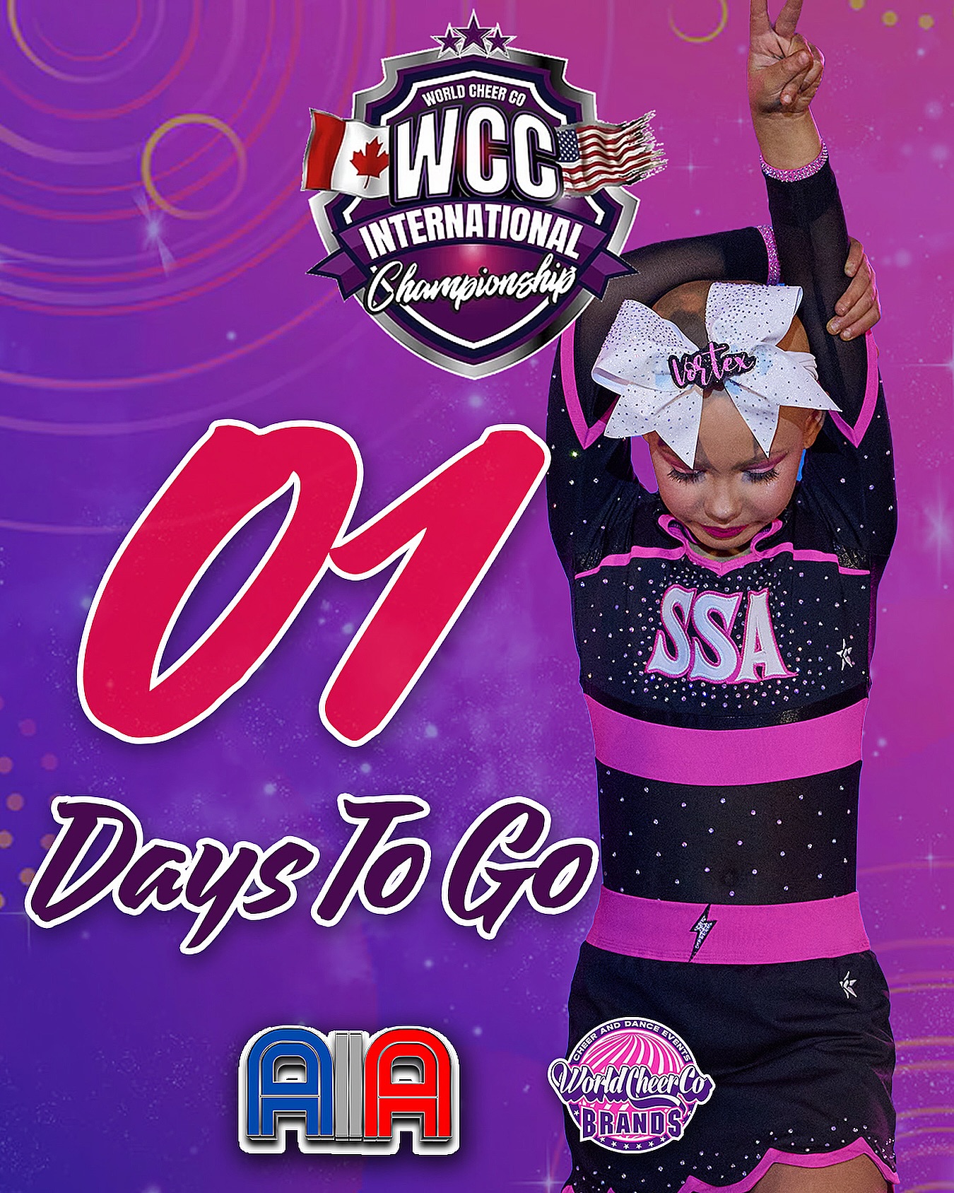 Just 1 day to go until the WCC International Championship! 🌟
Safe travels to all athletes, coaches, and families heading to Bellevue, WA! 💜
We’re so excited to kick off an amazing weekend of fun see you TOMORROW! 🙌
#WCCInternational #WorldCheerCo #USASFWorlds #AIAGlobalTournament #CompetitionSeason forallstarbyallstar aiausaqualifer AIA2026 JourneytoMontreal worldcheercobrands