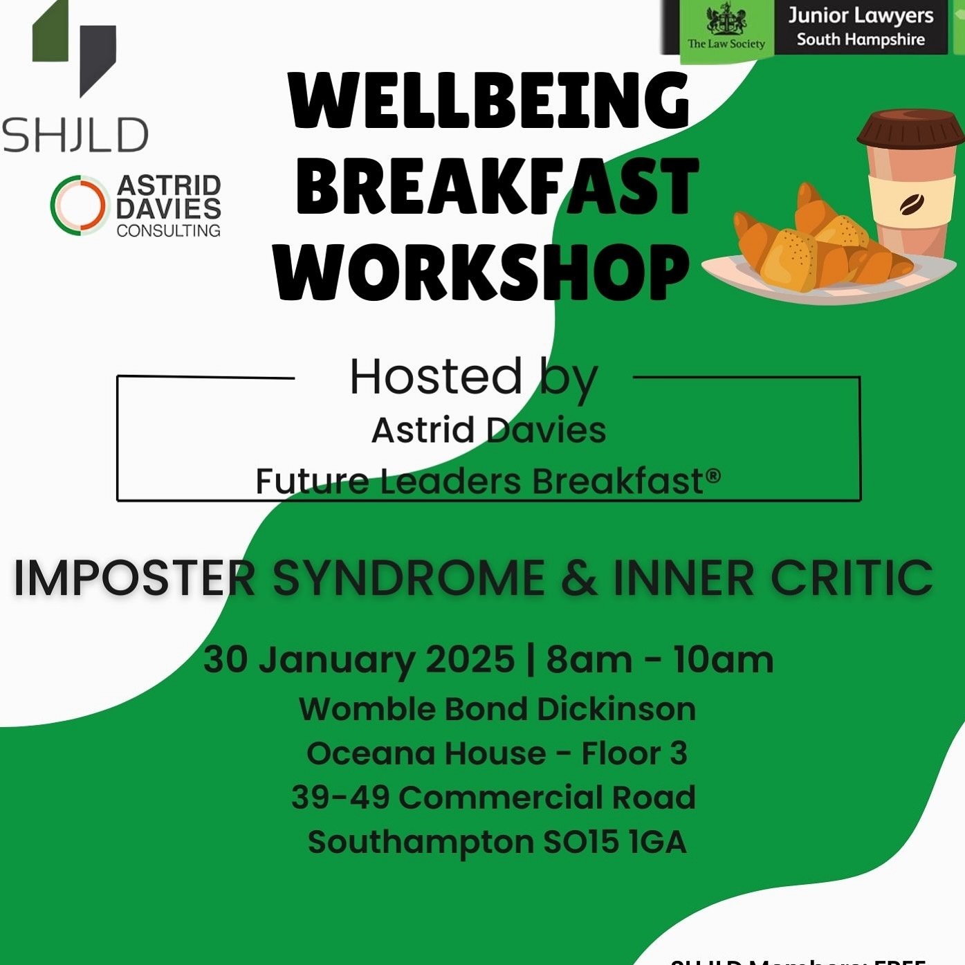 🌟 Join us for the Wellbeing Breakfast Workshop 🌟
🗓️ 30 Jan 2025 | 8–10 AM
📍 Womble Bond Dickinson (Floor 3), Southampton SO15 1GA
Let’s explore how to prioritize wellbeing while leading with purpose. Breakfast included!
🎟️ Members: FREE | Non-Members: £10
📲 Register now: link in comments below
#Wellbeing #Leadership #Networking #FutureLeaders