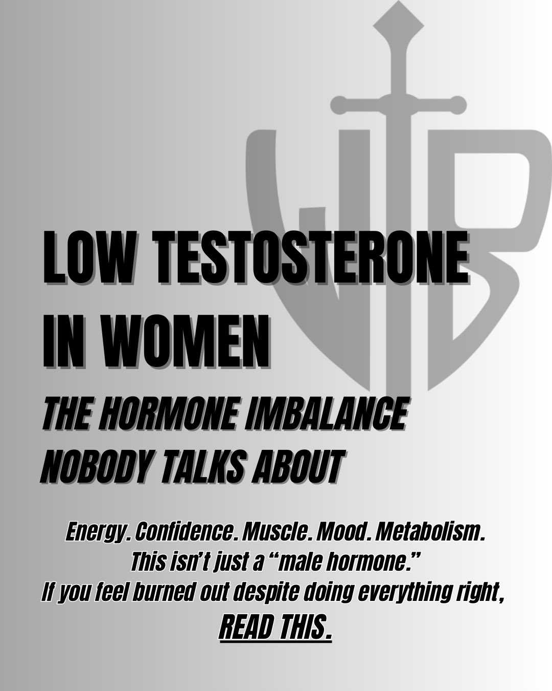 Most women aren’t broken, they’re under-supported.
Low testosterone doesn’t just affect libido. It affects confidence, metabolism, recovery, mood, and drive.
If you feel like you’re doing everything right but your body isn’t responding… it’s time to look deeper.
In this week’s episode of The Weaponized Body podcast, I break down:
👉🏼 Why testosterone in women is ignored
👉🏼 What real symptoms look like
👉🏼 The labs that actually matter
👉🏼 What truly helps and what’s a waste of time
Stop guessing. Start learning.