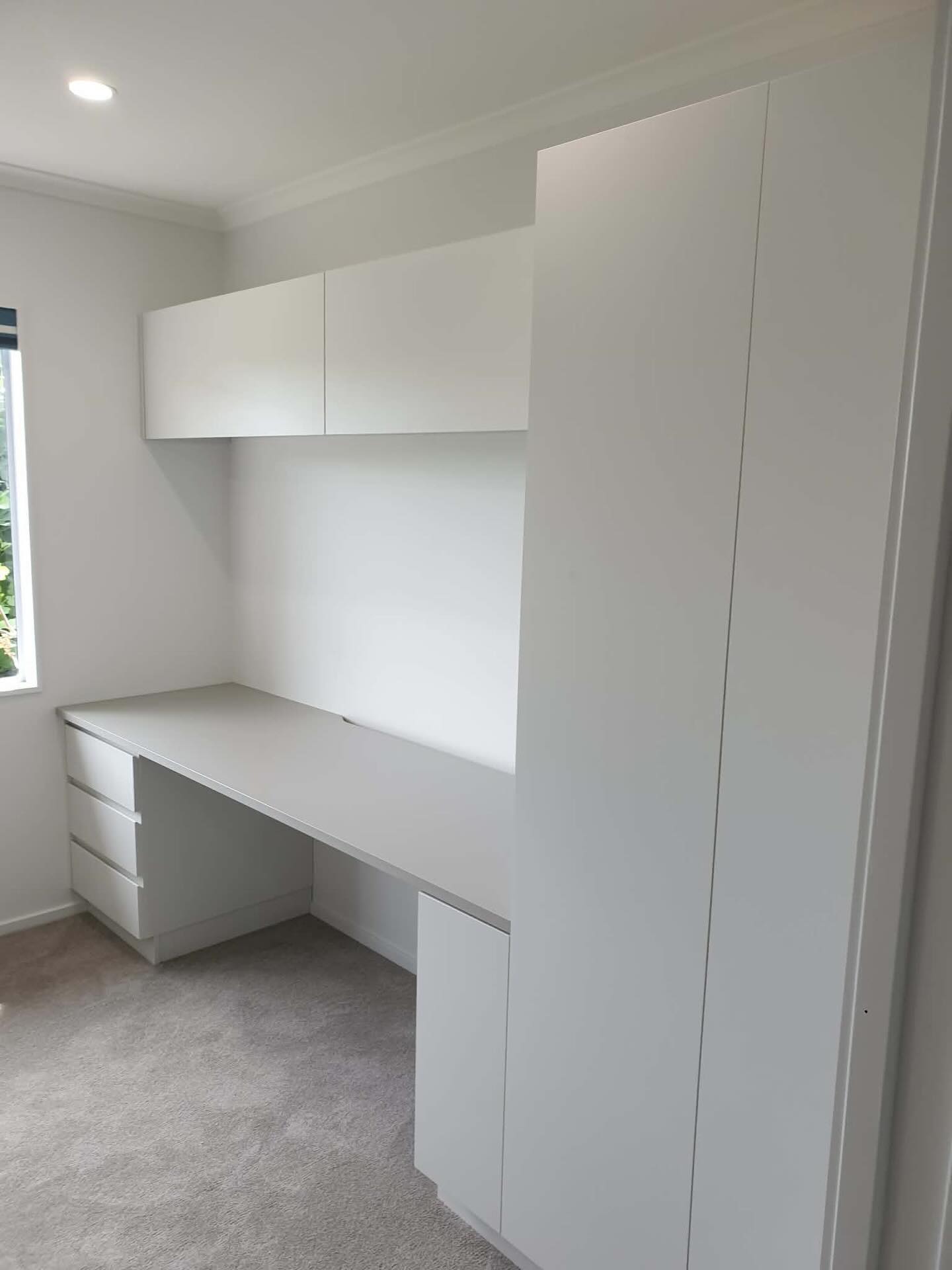 Another custom home office and wardrobe fit-out completed for a local Napier customer. Manufactured, and installed entirely by our team using Laminex Melteca MDF for a clean, durable finish.
If you’re planning a home office, wardrobe, or full interior fit-out, get in touch with us to create a tailored solution that fits your space perfectly.
sales@pollett.co.nz