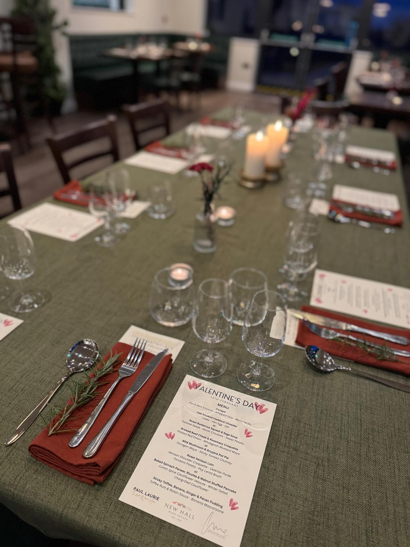 Valentine’s Wine Dinner 2026 ❤️
Our first wine dinner of 2026 at @newhallwines was a huge success with a 5 course tasting menu plus wine pairing to celebrate Valentine’s Day.
From the oak smoked haddock chowder from @thepescatarianlimited to the local venison from @benrigbygame each course was perfectly matched with @newhallwines wines by @essexwineman
If you didn’t get a chance to book in then do not worry, We will be back on Saturday July 11th for @newhallwines verses USA wines in this heavyweight match up to see who comes out on top. Served with a 5 course American inspired menu. 🇺🇸
To book your place please email
Paul@newhallwines.co.uk