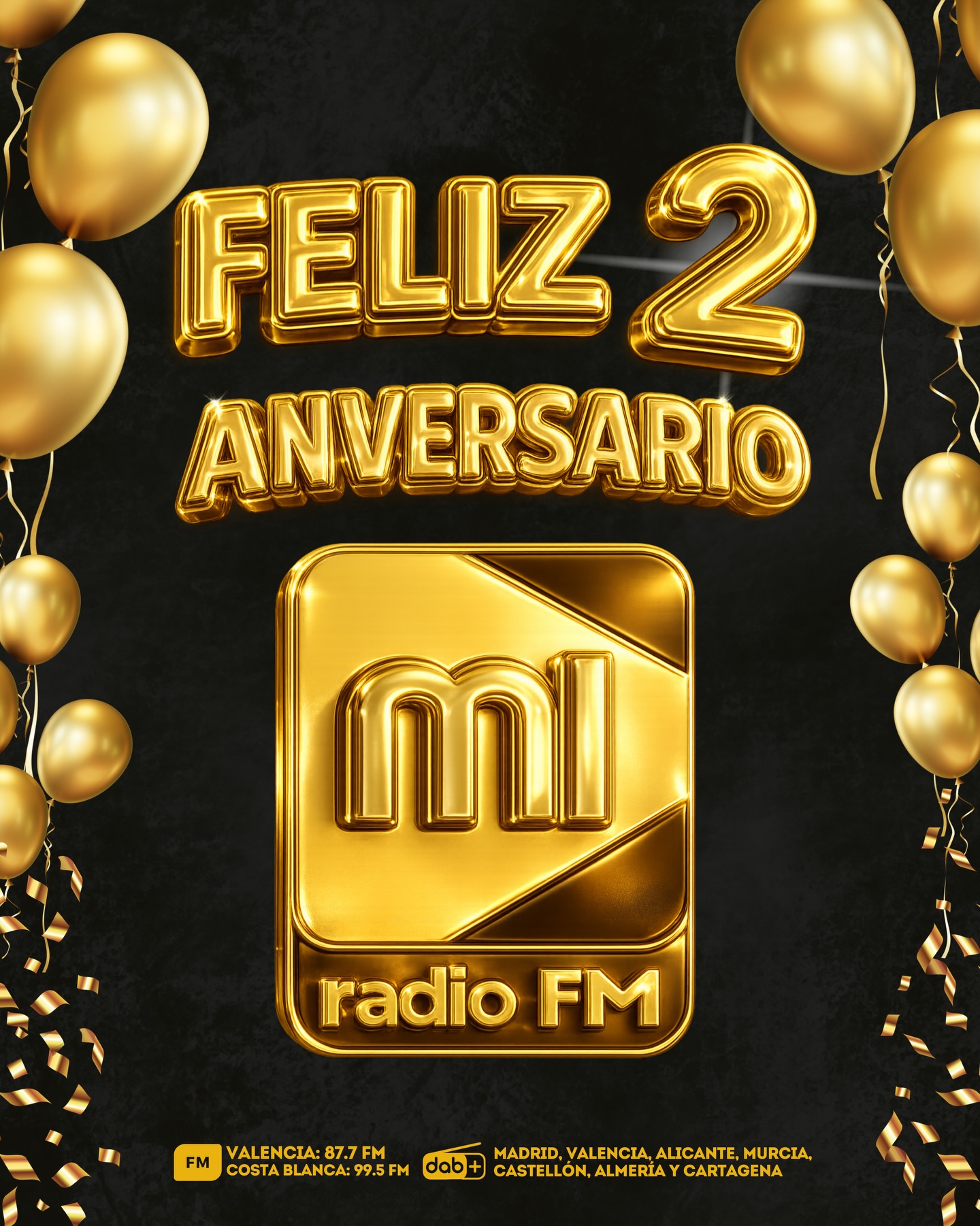 En Mi Radio FM LA RADIO LÍDER DEL GÉNERO URBANO, cumplimos 2 AÑOS desde el comienzo de nuestra emisión llevando el mejor sonido urban a cada ciudad donde estamos presentes 🎁
Gracias a todos los oyentes que nos acompañan día tras día a través de nuestras frecuencias, porque todo esto es por y para vosotros 🔥
Y gracias también a todo el equipo que hace posible que sigamos creciendo y sonando más fuerte que nunca 🙌
Seguimos sumergiendo ciudades bajo el mejor sonido urban… y vamos a por muchos años más 📻🚀