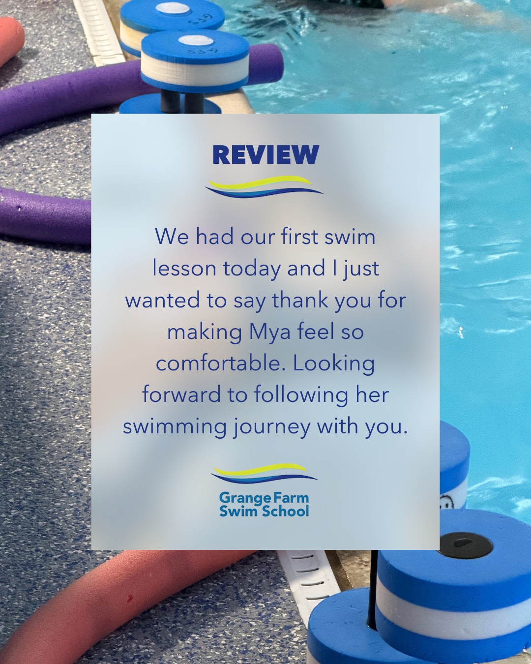 A lovely review from someone who has joined us for swimming lessons, thank you for your kind words!
If you've had a positive experience with us, please leave us a Google Review - it truly means a lot! 💙