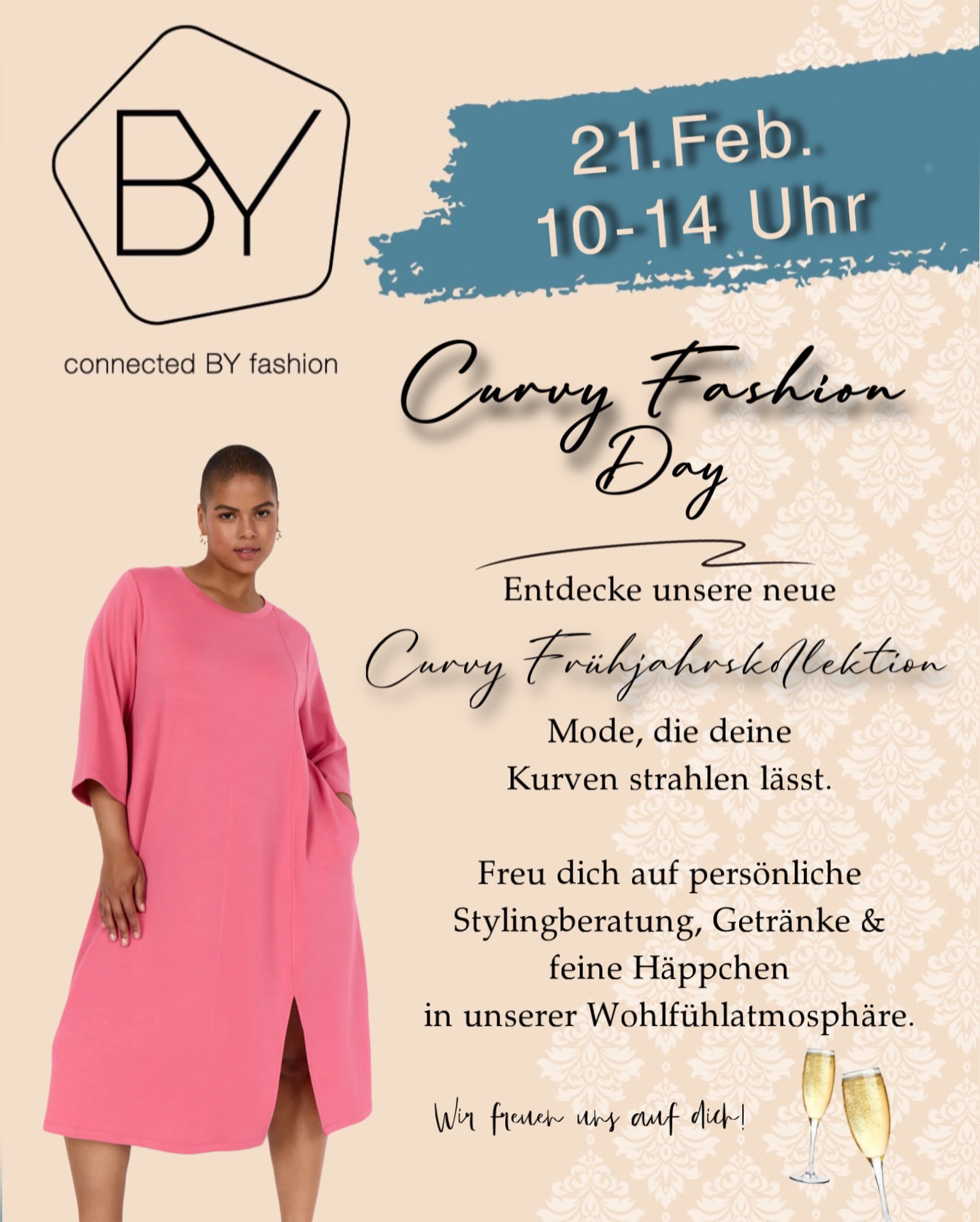 CURVY FASHION DAY 🤍
Am 21.02. | 10–14 Uhr feiern wir unsere neue Curvy Frühjahrskollektion.
Freu dich auf wunderschöne neue Styles, persönliche Beratung, prickelnden Sekt & feine Häppchen.
Dieser Tag gehört deinen Kurven.
Wir freuen uns auf dich.
Connected BY Fashion.
#bystylez #curvyfashion #curvylove #boutiqueevent #newcollection