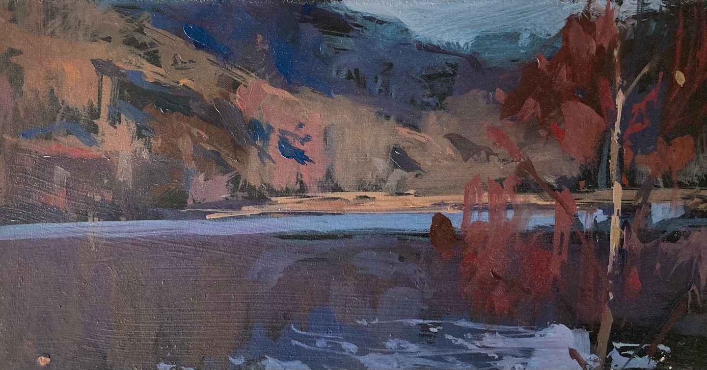 I painted this yesterday evening after exploring Mull a bit more. The light was lovely but was fading into darkness quickly.